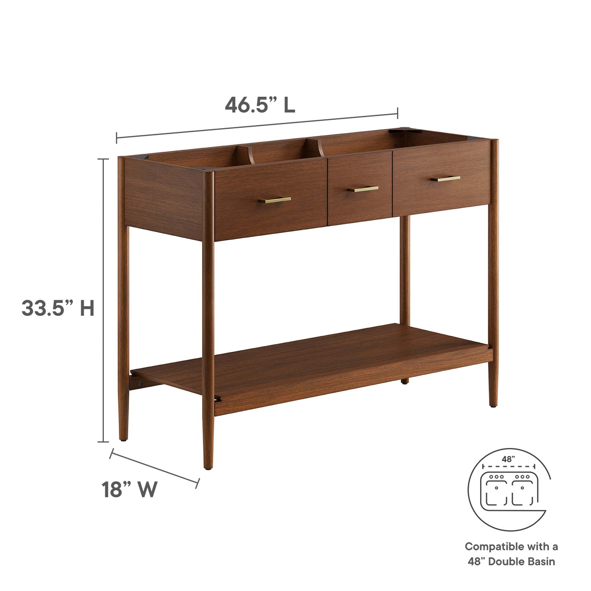 Zaire 48" Double Sink Compatible Bathroom Vanity Cabinet (Sink Basin Not Included)
