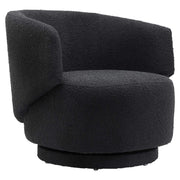 Celestia Boucle Fabric Swivel Chair - Black