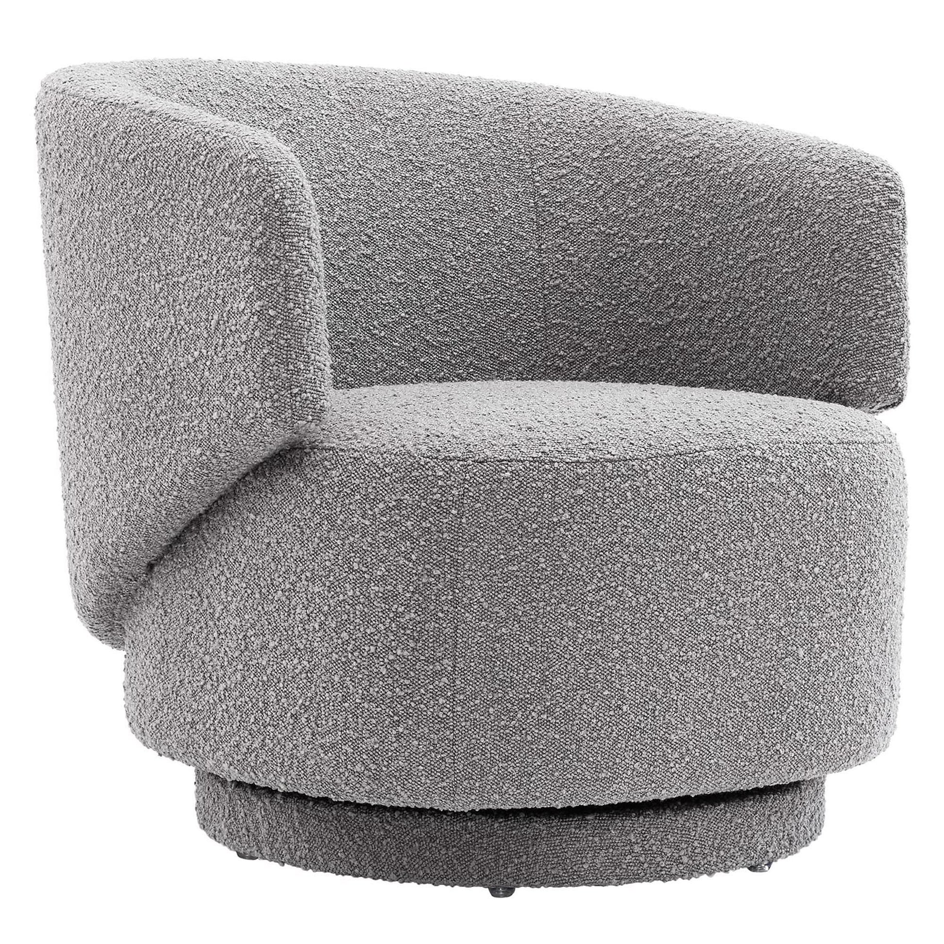 Celestia Boucle Fabric Swivel Chair