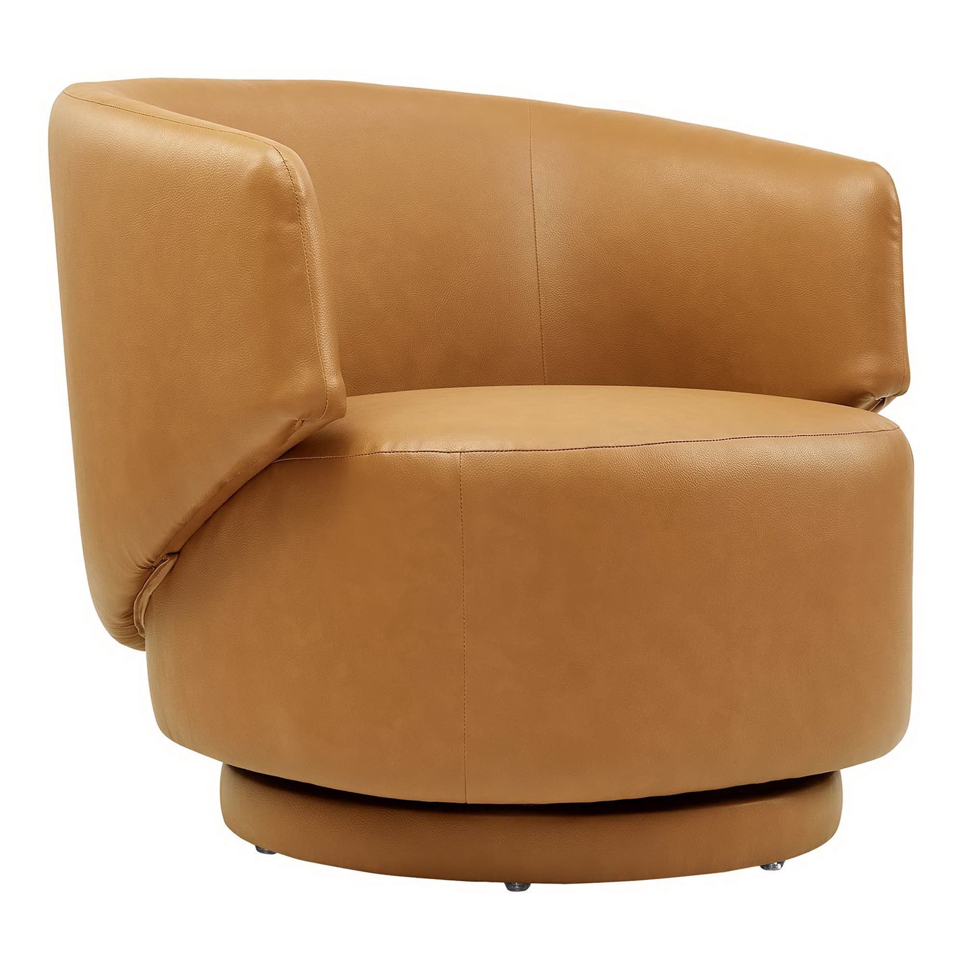 Celestia Vegan Leather Swivel Chair - Tan