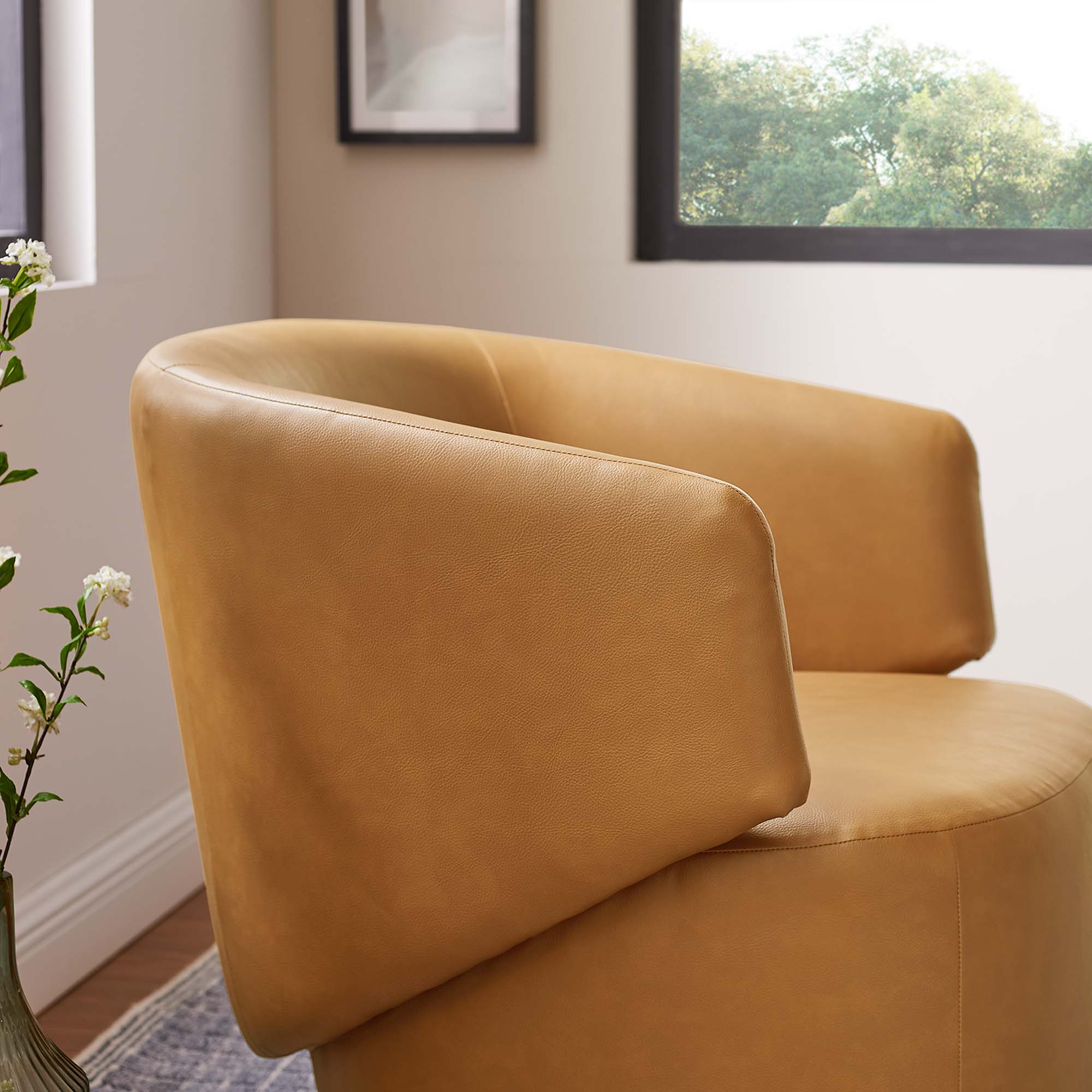 Celestia Vegan Leather Swivel Chair