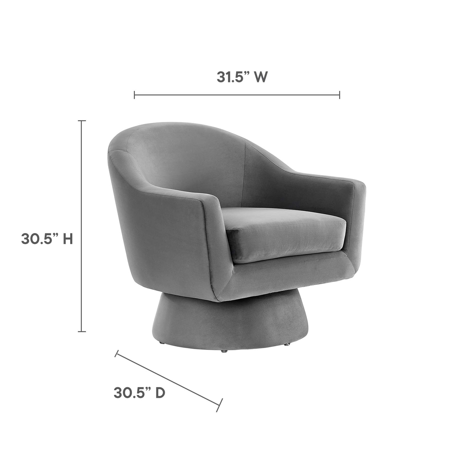 Astral Performance Velvet Fabric and Wood Swivel Chair - Pink