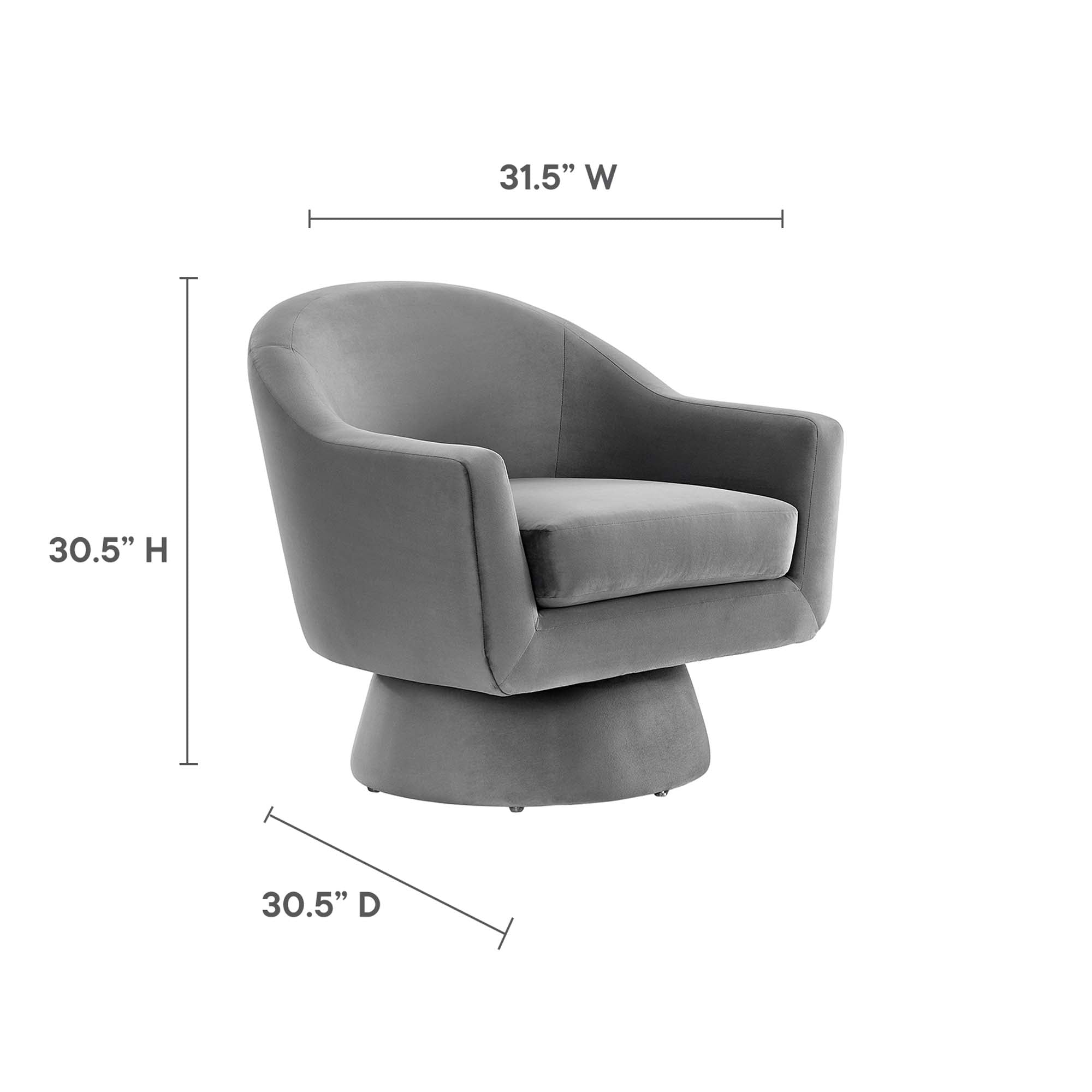 Astral Performance Velvet Fabric and Wood Swivel Chair - Pink