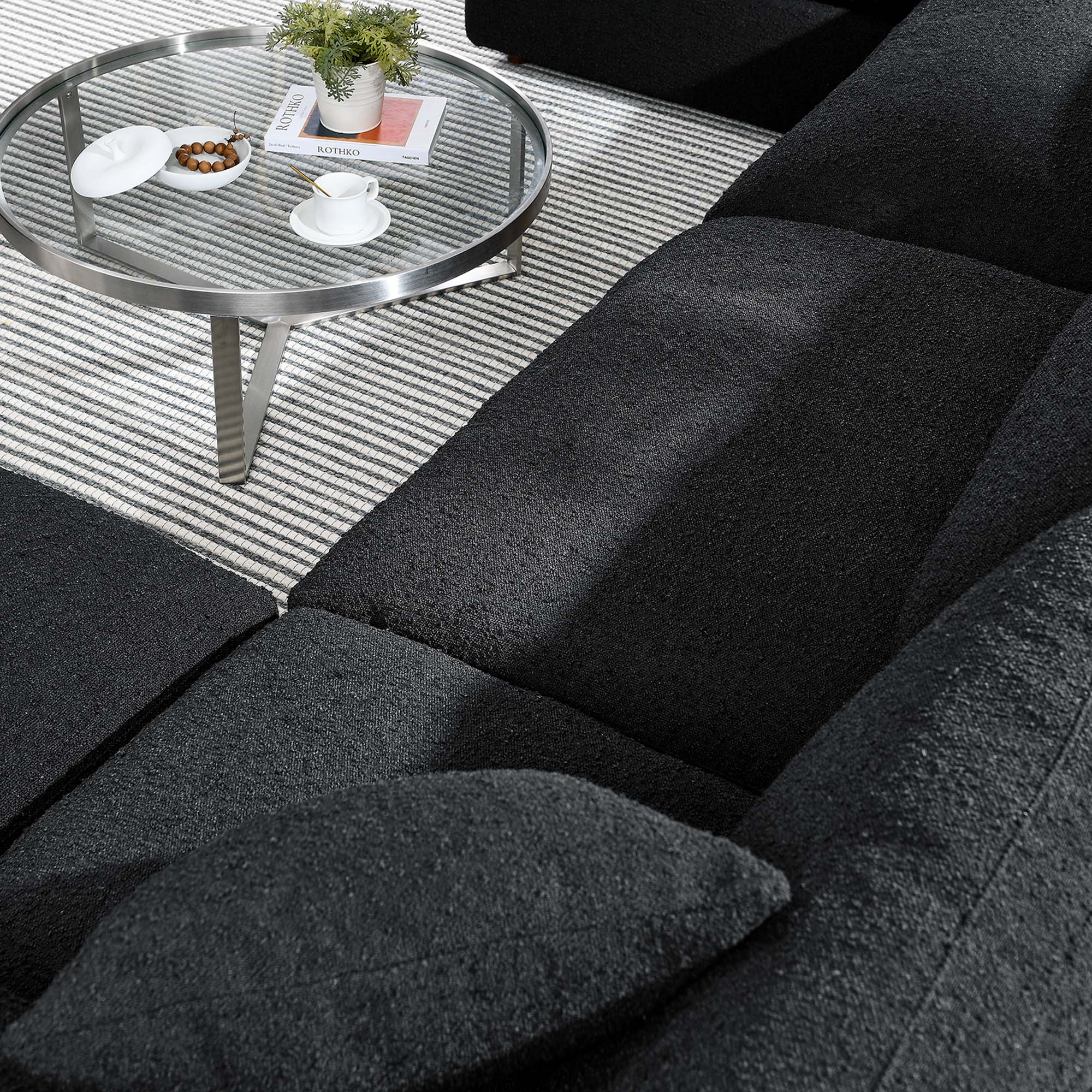 Commix Down Filled Overstuffed Boucle 6-Piece Sectional Sofa
