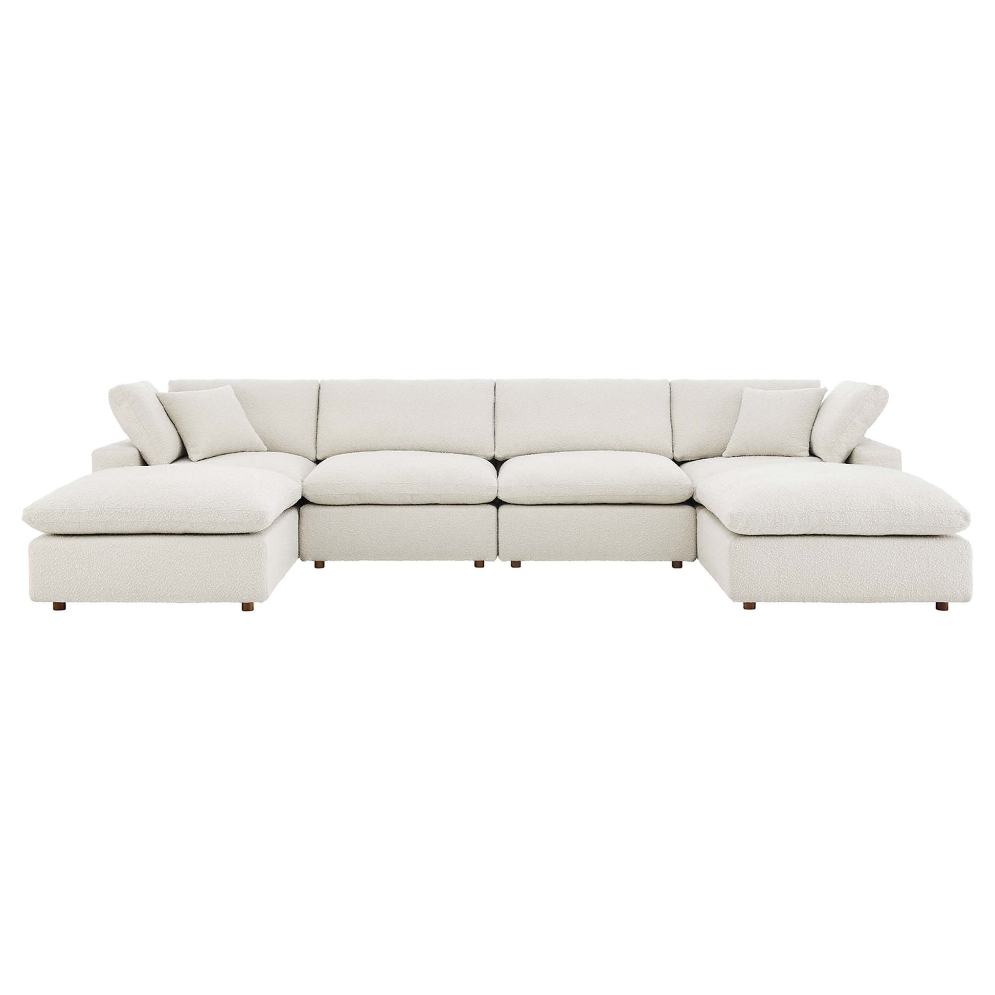 Commix Down Filled Overstuffed Boucle 6-Piece Sectional Sofa