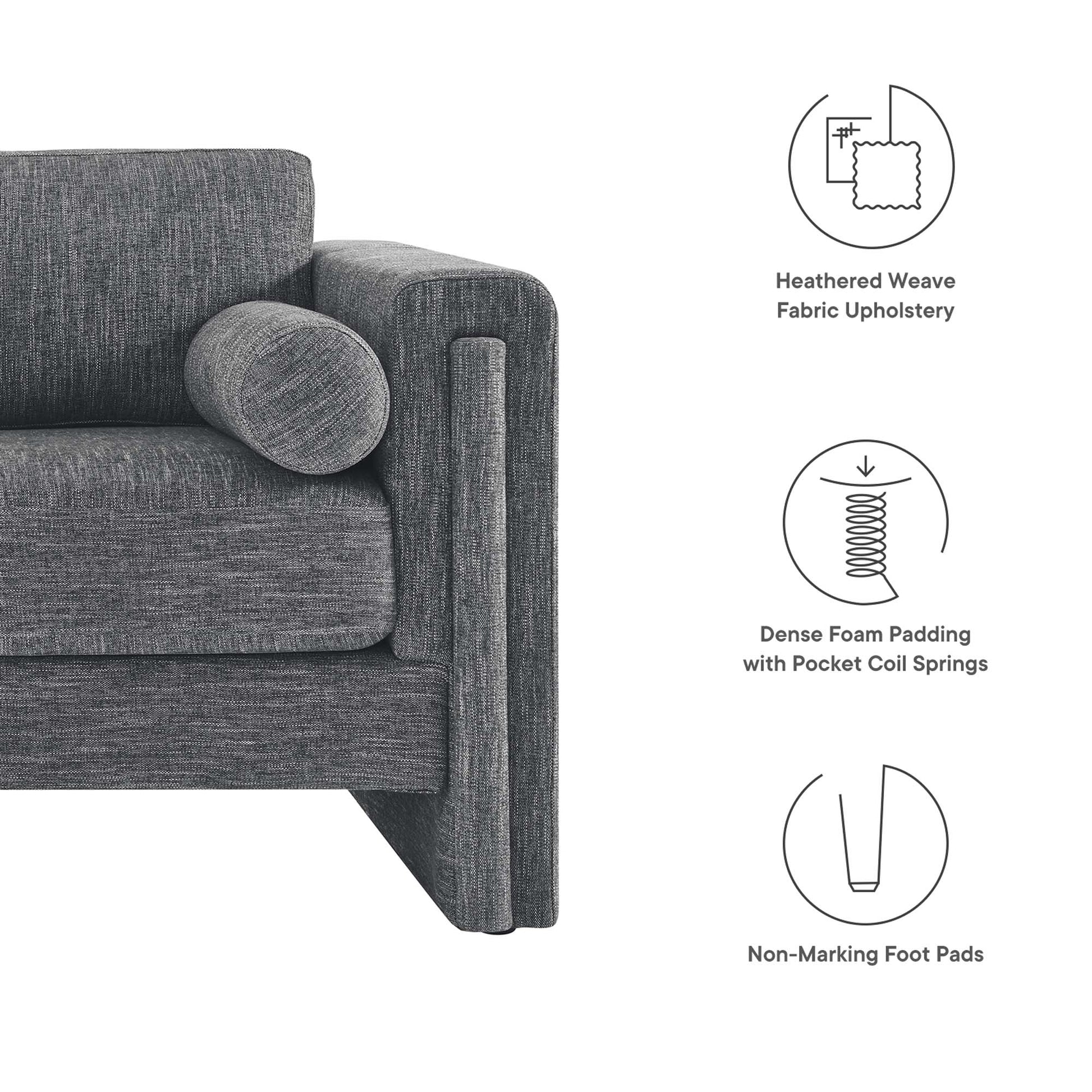 Visible Fabric Loveseat - Light Gray