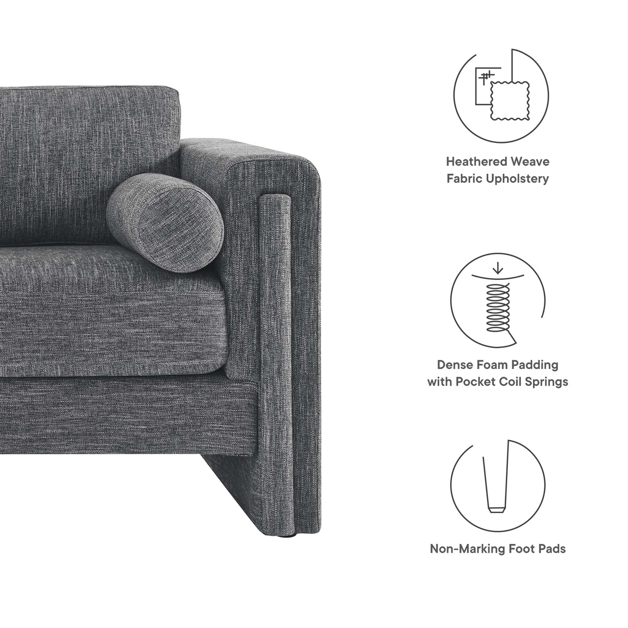 Visible Fabric Loveseat - Light Gray