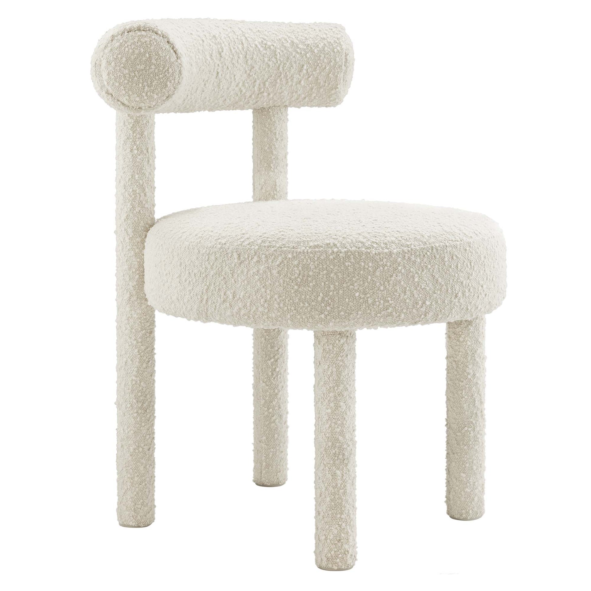 Toulouse Boucle Fabric Dining Chair - Ivory