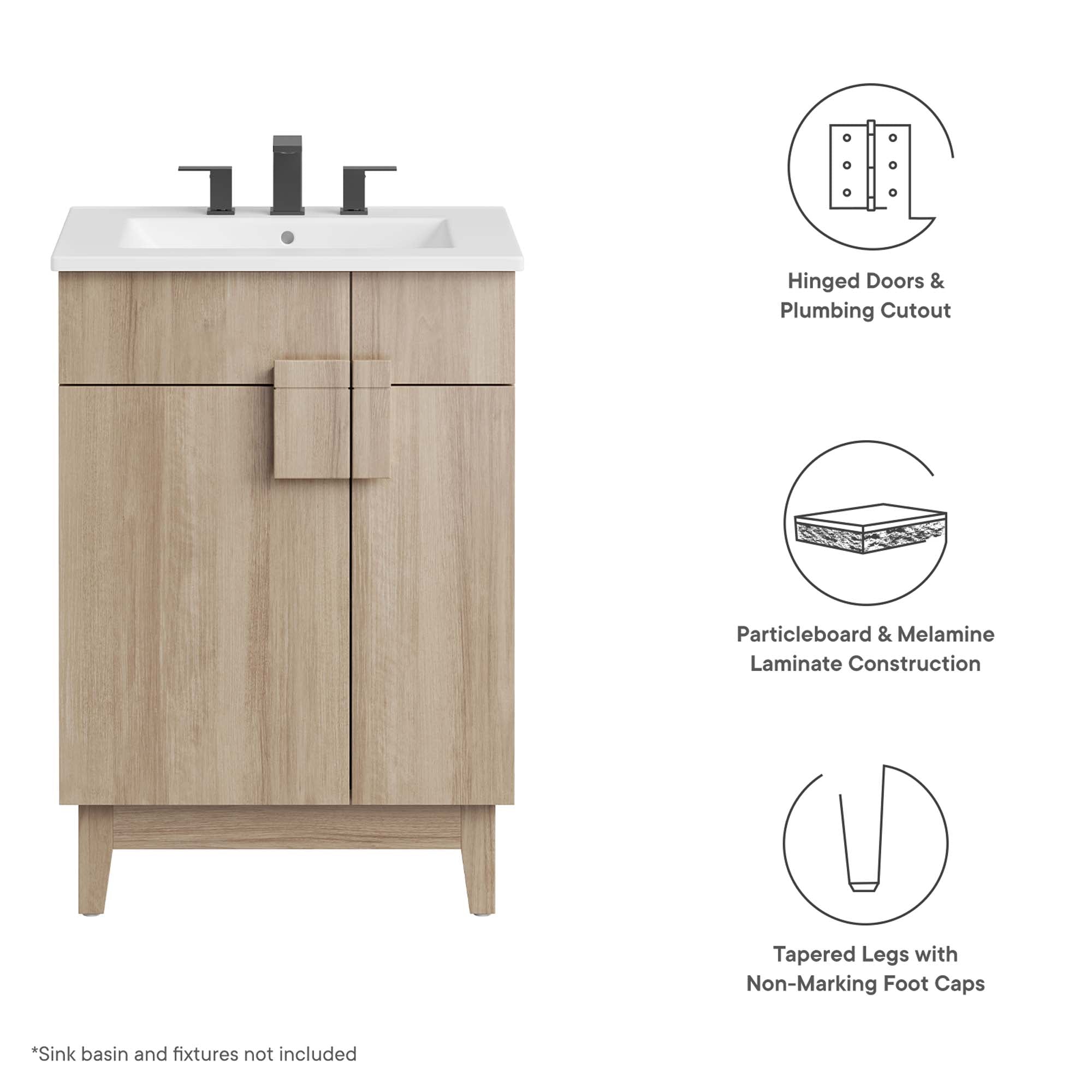 Miles Bathroom Cabinet Basin Not Included - Walnut