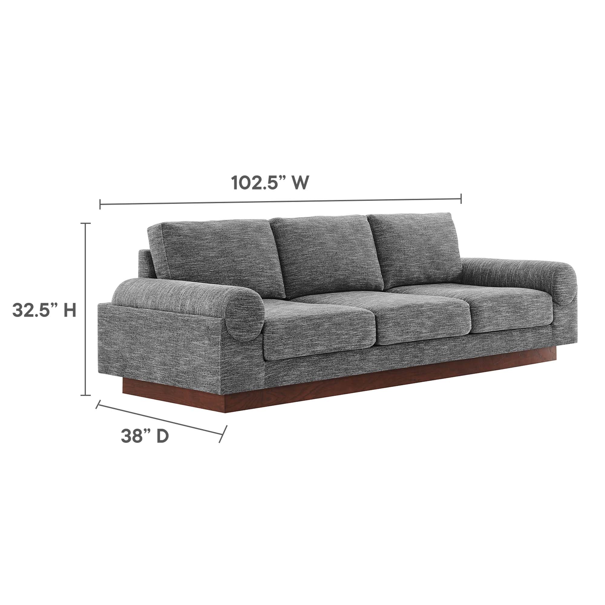 Oasis Upholstered Fabric Sofa - Light Gray