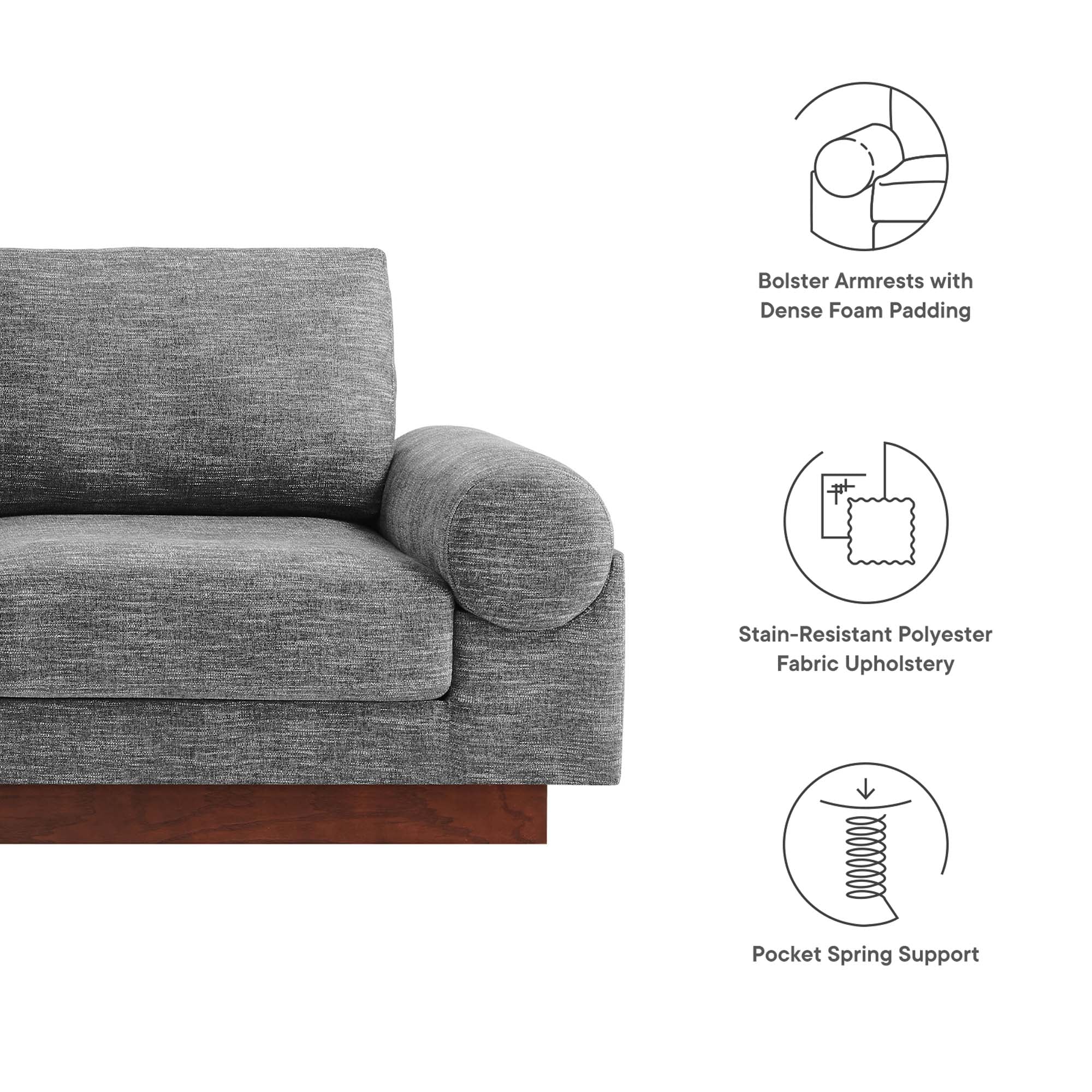 Oasis Upholstered Fabric Sofa - Ivory