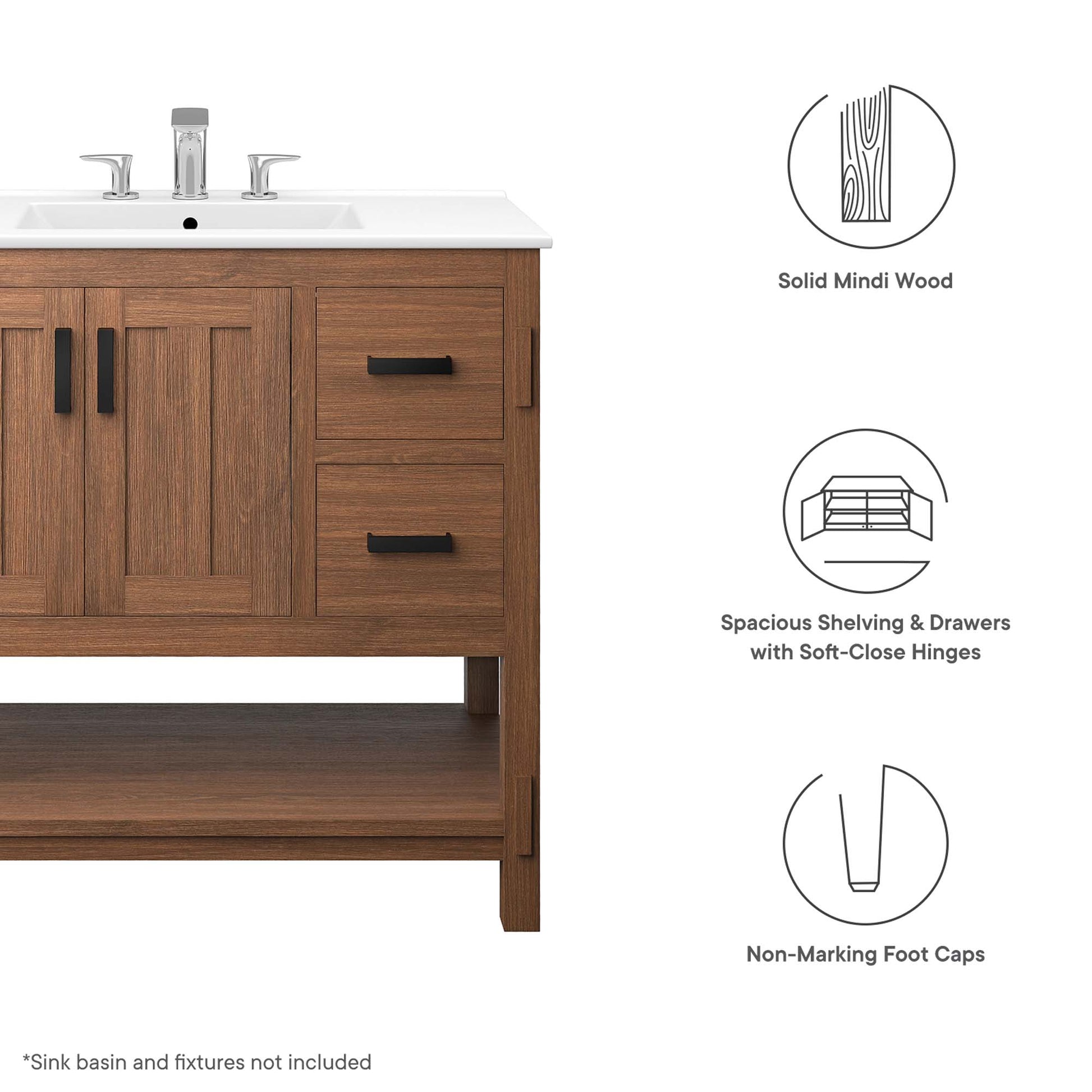 Ashlyn 36" Wood Bathroom Vanity Cabinet (Sink Basin Not Included)