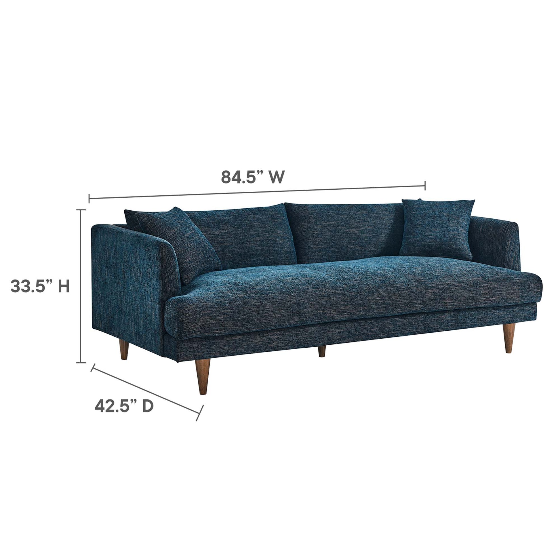 Zoya Down Filled Overstuffed Sofa - Light Gray Fabric