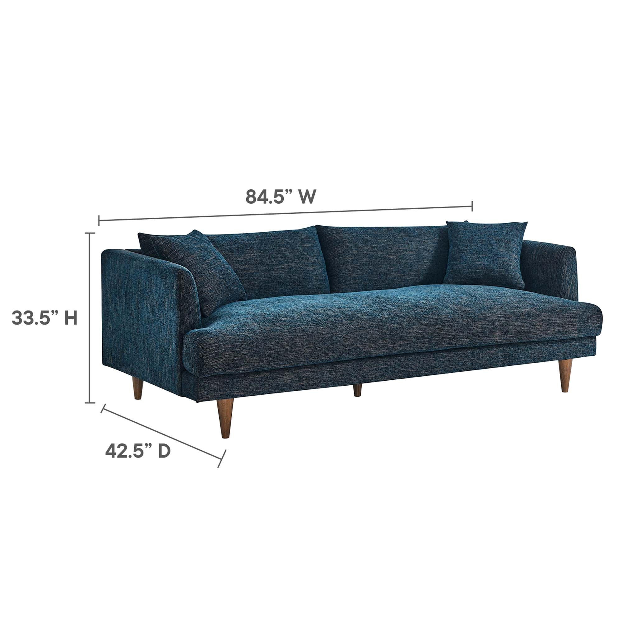 Zoya Down Filled Overstuffed Sofa - Light Gray Fabric