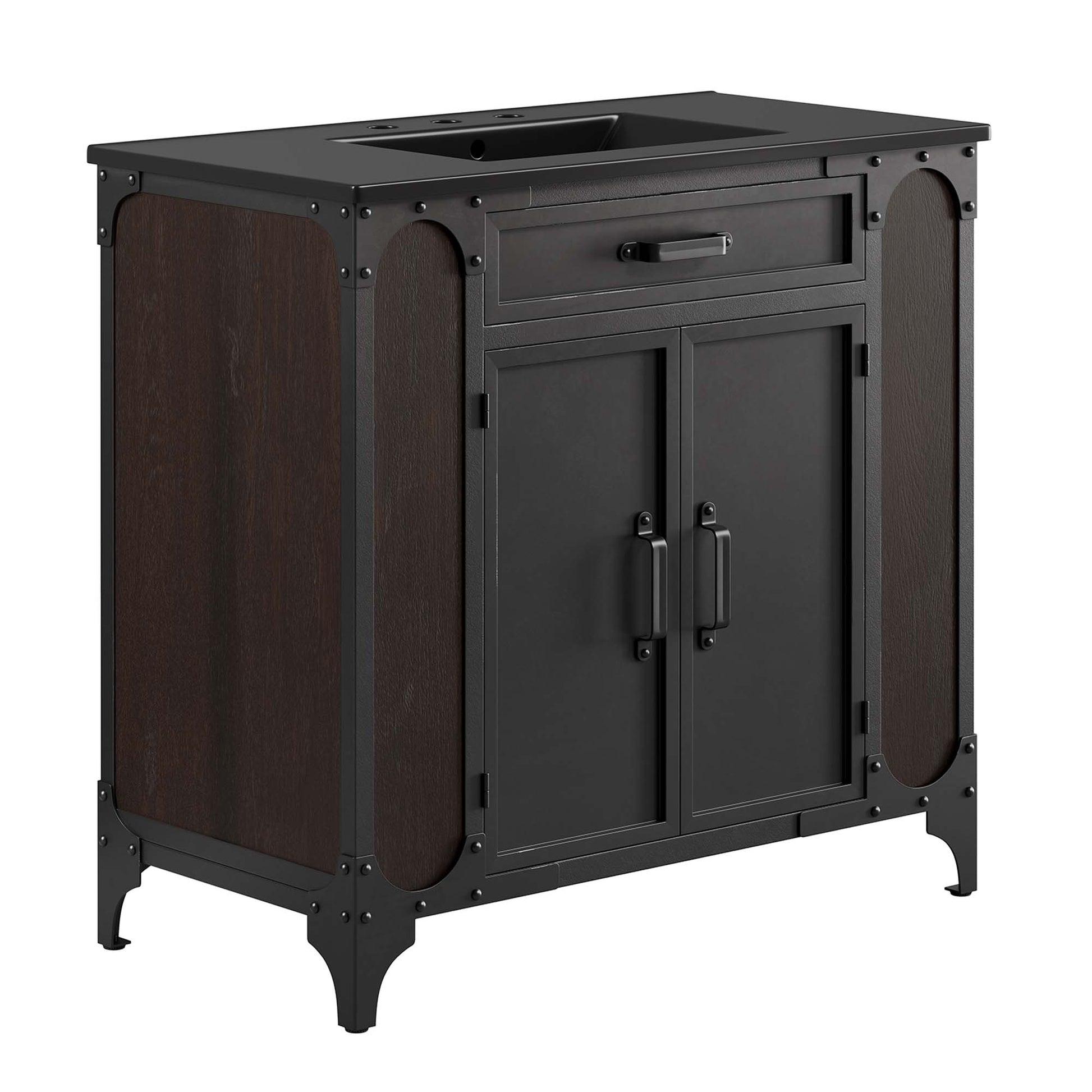 Steamforge 36" Bathroom Vanity - Black Black