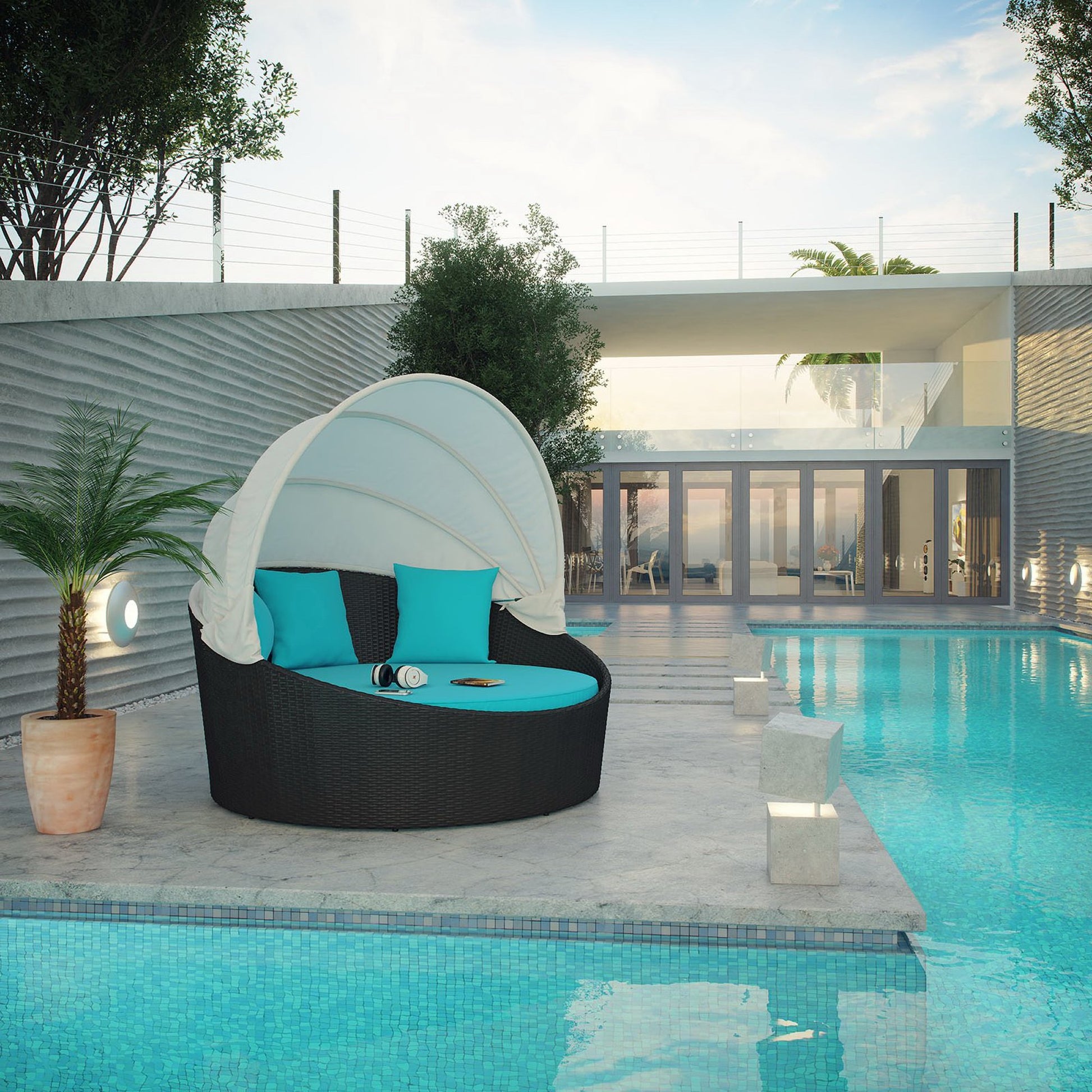 Siesta Canopy Outdoor Patio Daybed