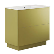 Quantum 36" Bathroom Vanity - White Gold