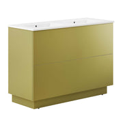 Quantum 48" Double Sink Bathroom Vanity - White Gold