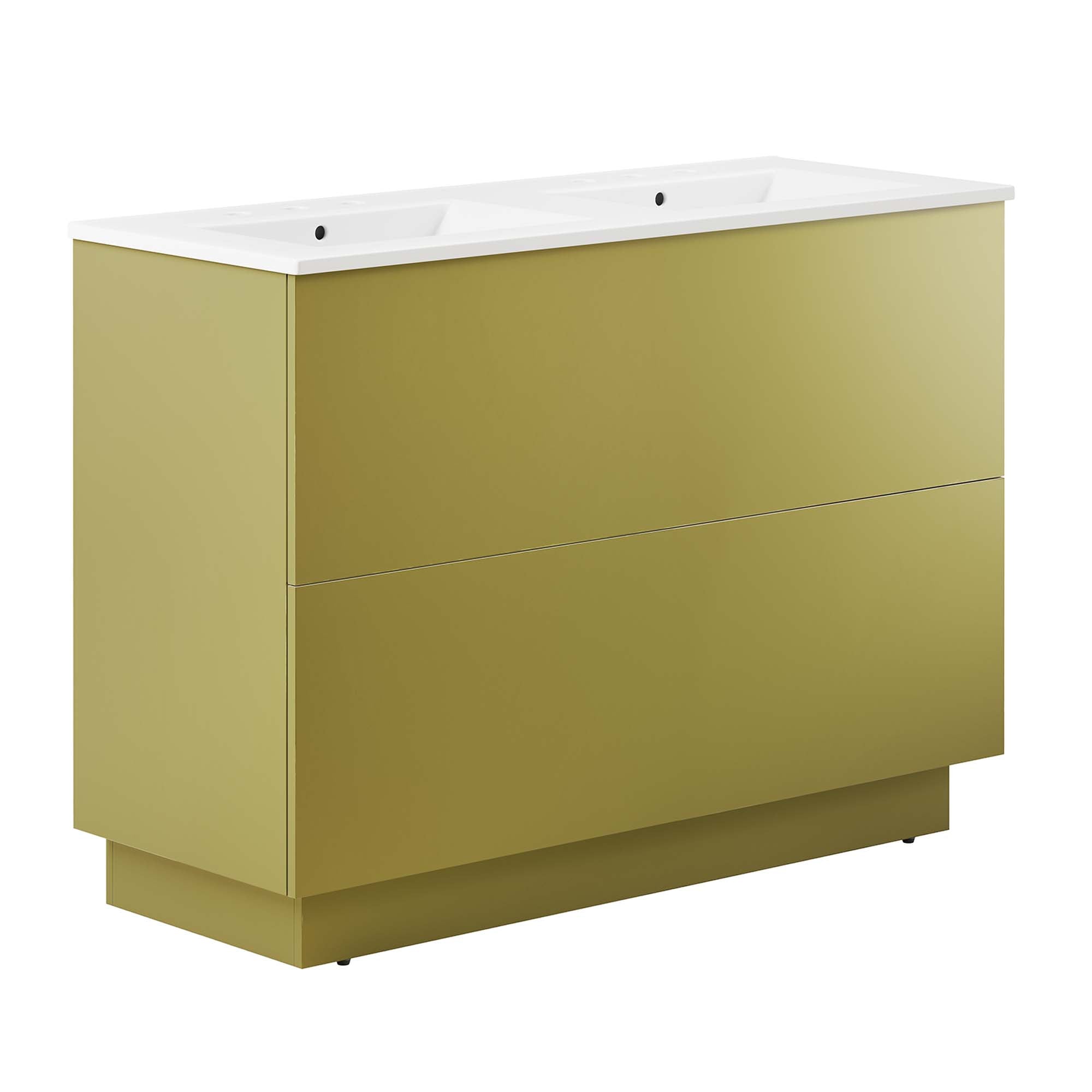Quantum 48" Double Sink Bathroom Vanity - White Gold