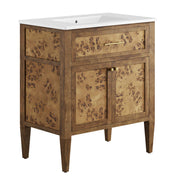 Elysian 30" Wood Bathroom Vanity - White Brown