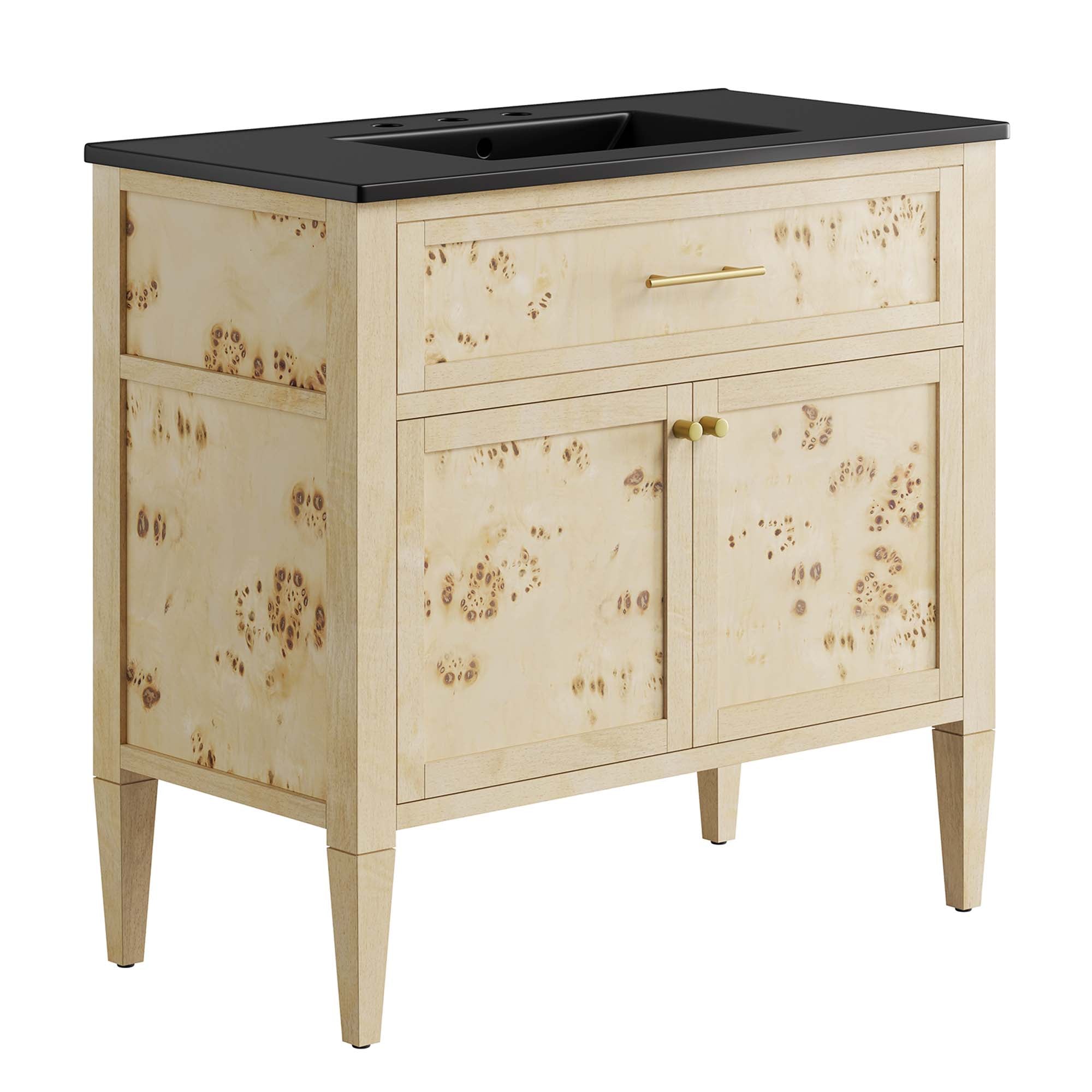 Elysian 36" Wood Bathroom Vanity - Black Burl