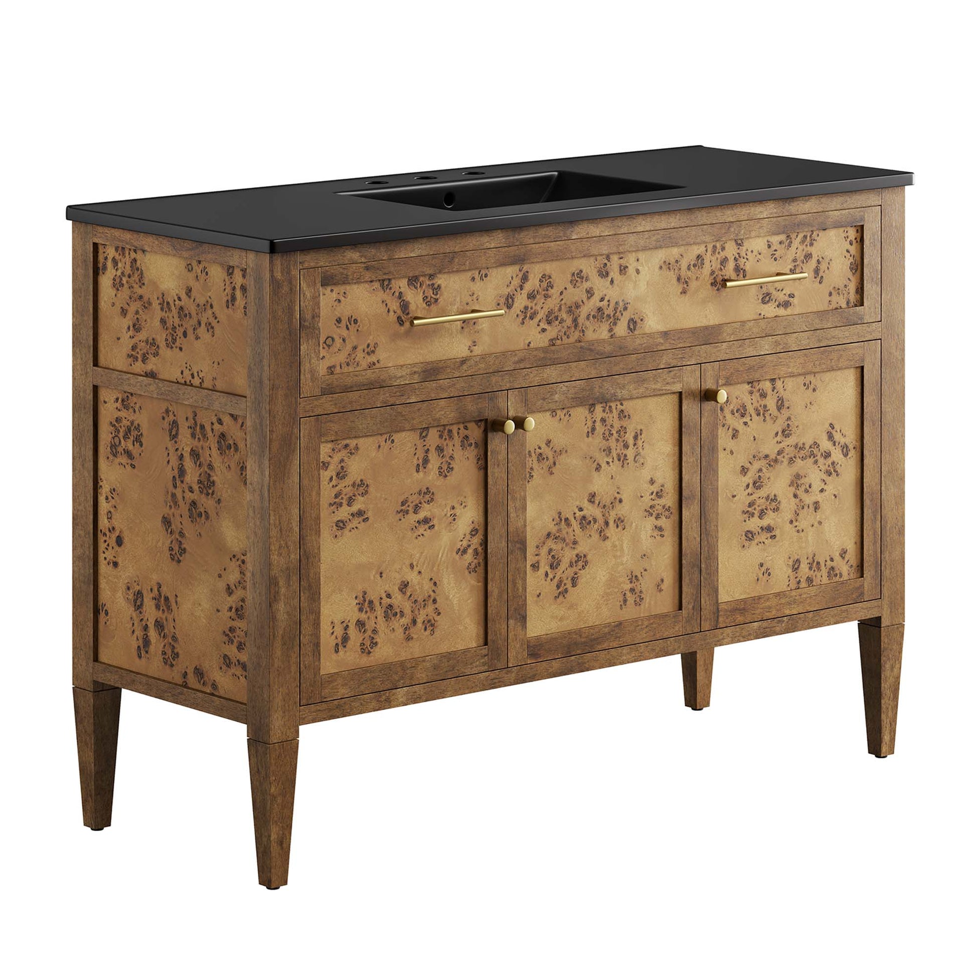 Elysian 48" Wood Single Sink Bathroom Vanity - Black Brown
