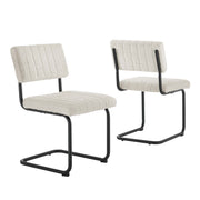 Parity Boucle Dining Side Chairs - Set of 2 - Black Ivory