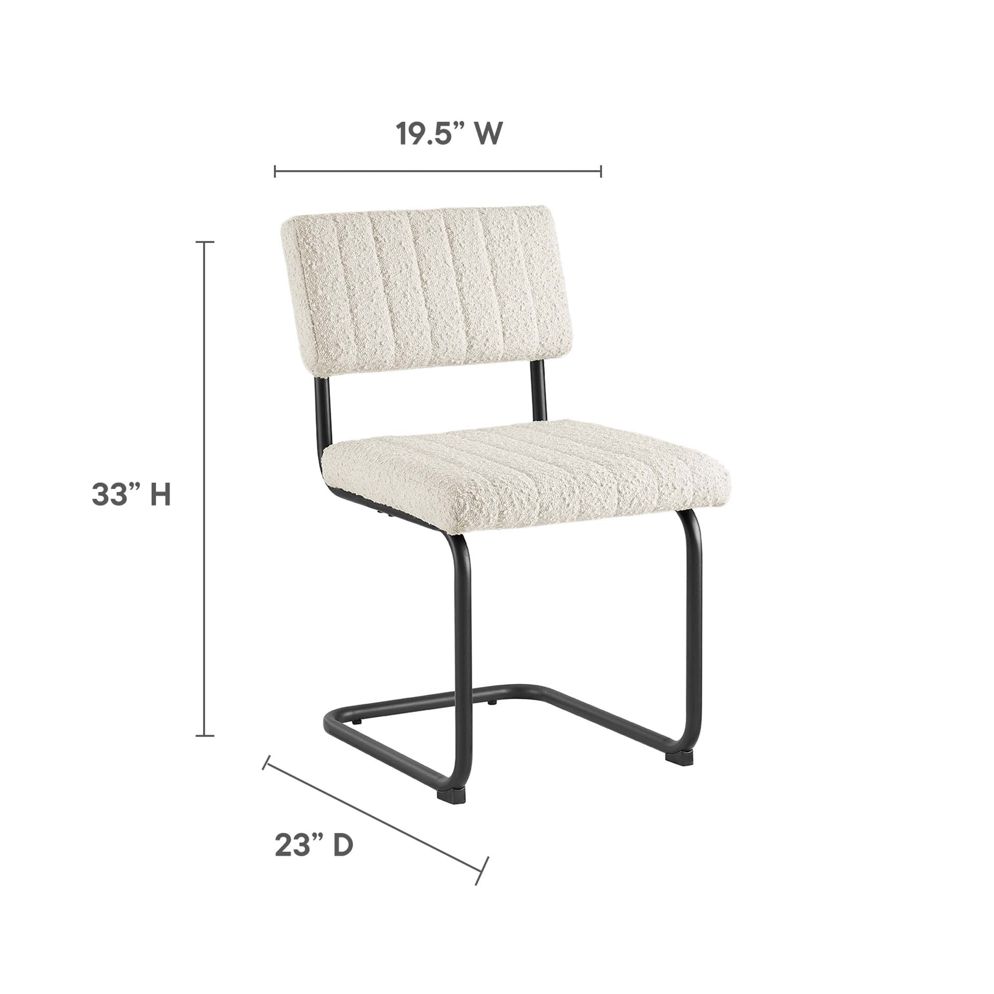 Parity Boucle Dining Side Chairs - Set of 2 - Black Taupe