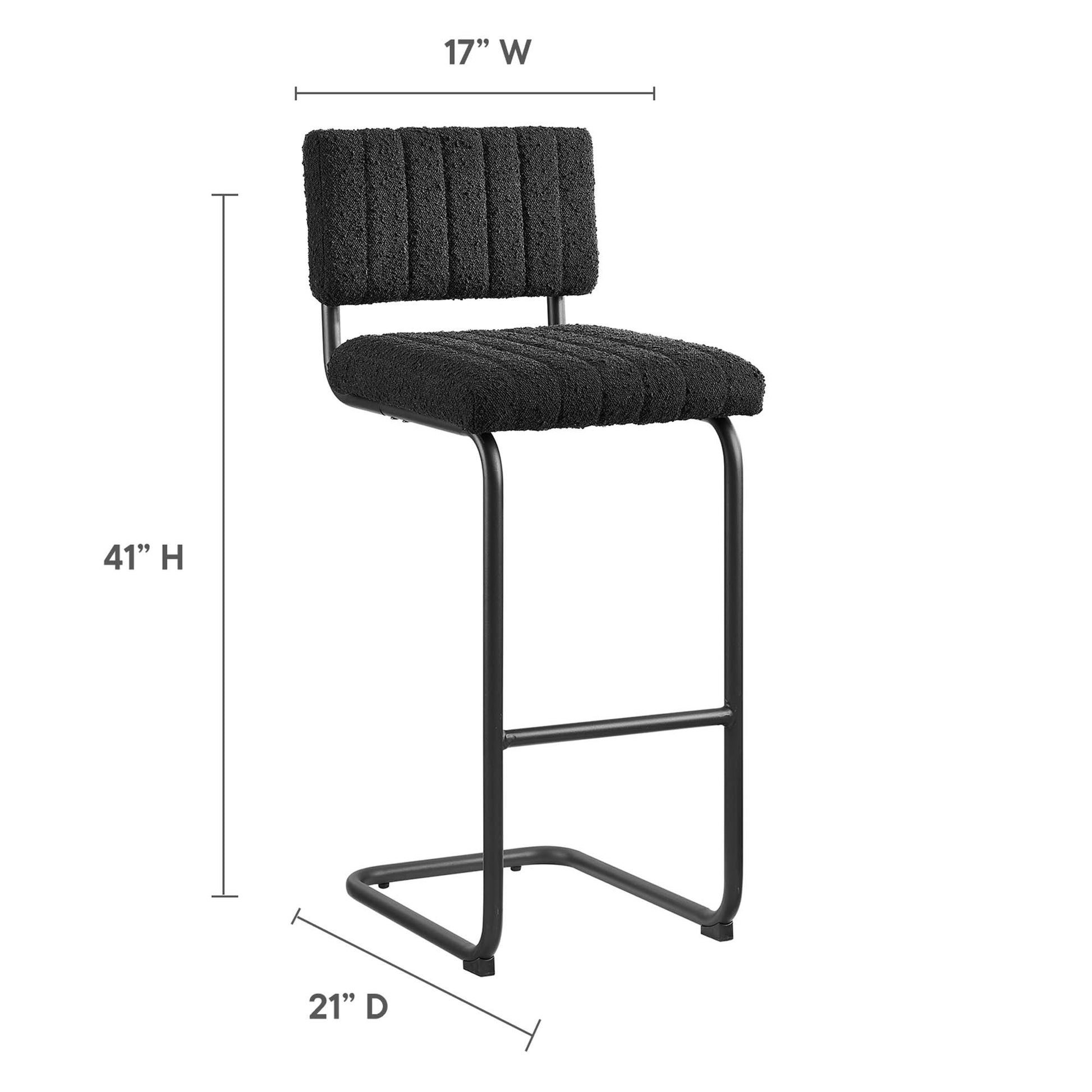 Parity Boucle Bar Stools - Set of 2 - Black Ivory