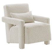 Mirage Boucle Upholstered Armchair - Ivory
