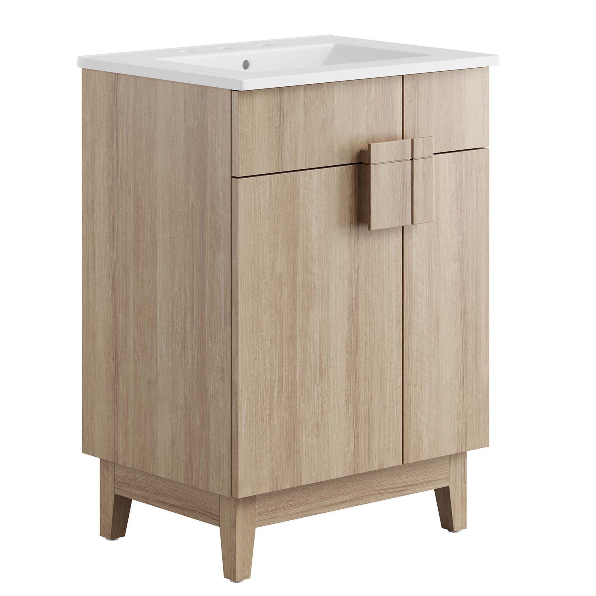 Miles Bathroom Vanity Basin Included - White Oak