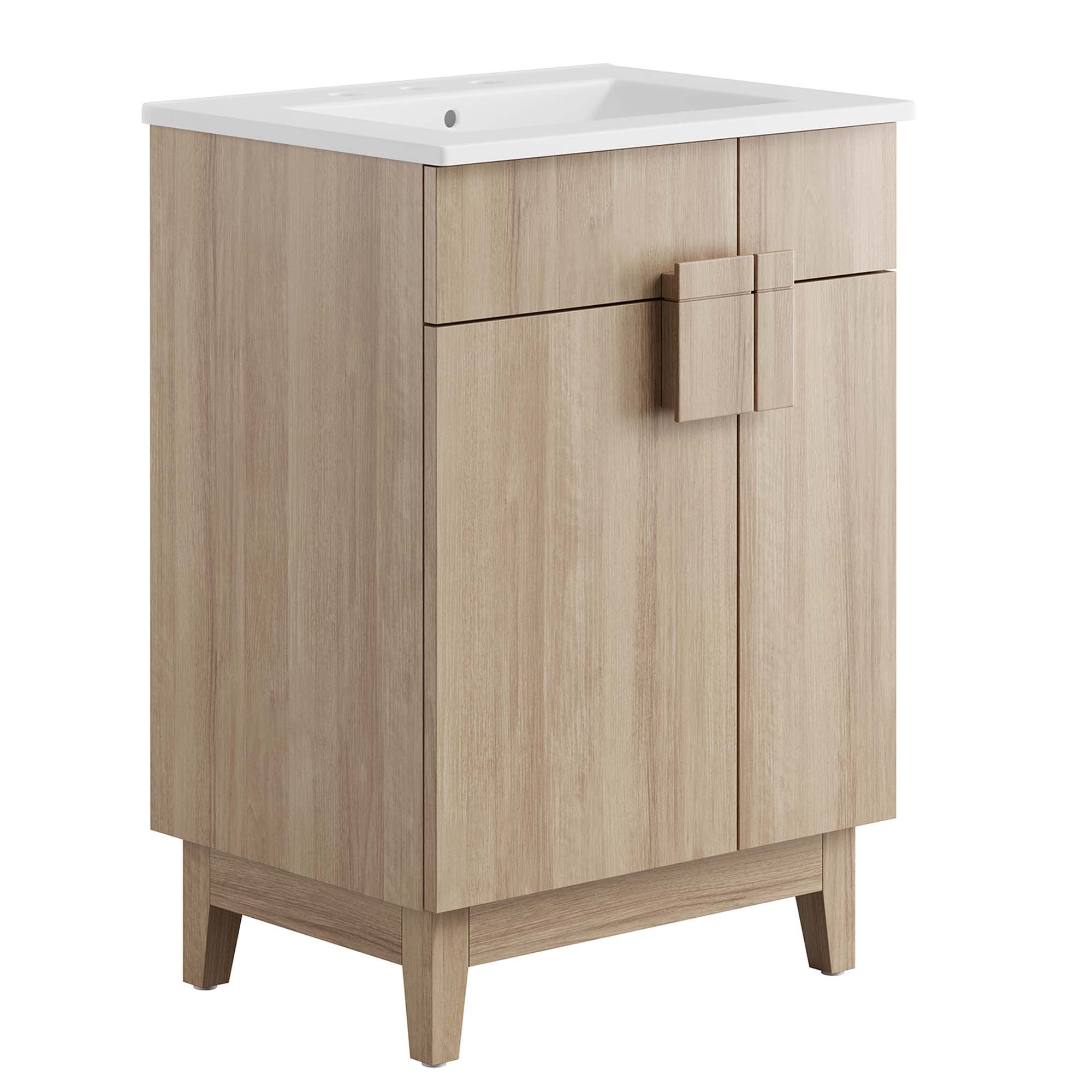 Miles Bathroom Vanity Basin Included - White Oak