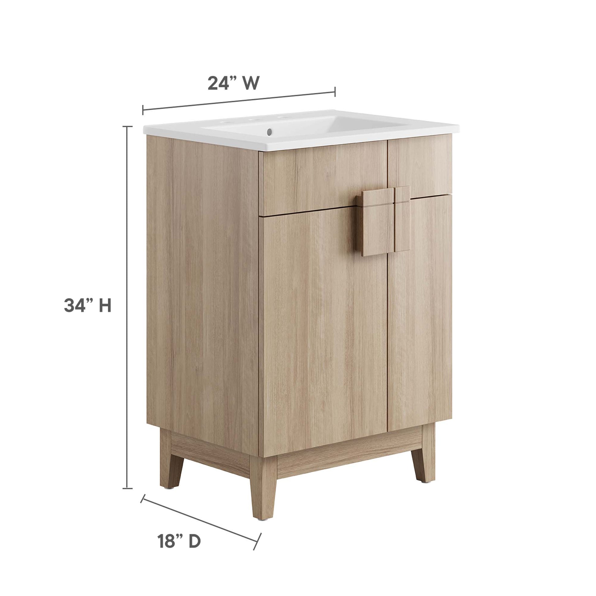 Miles Bathroom Vanity Basin Included - White Walnut