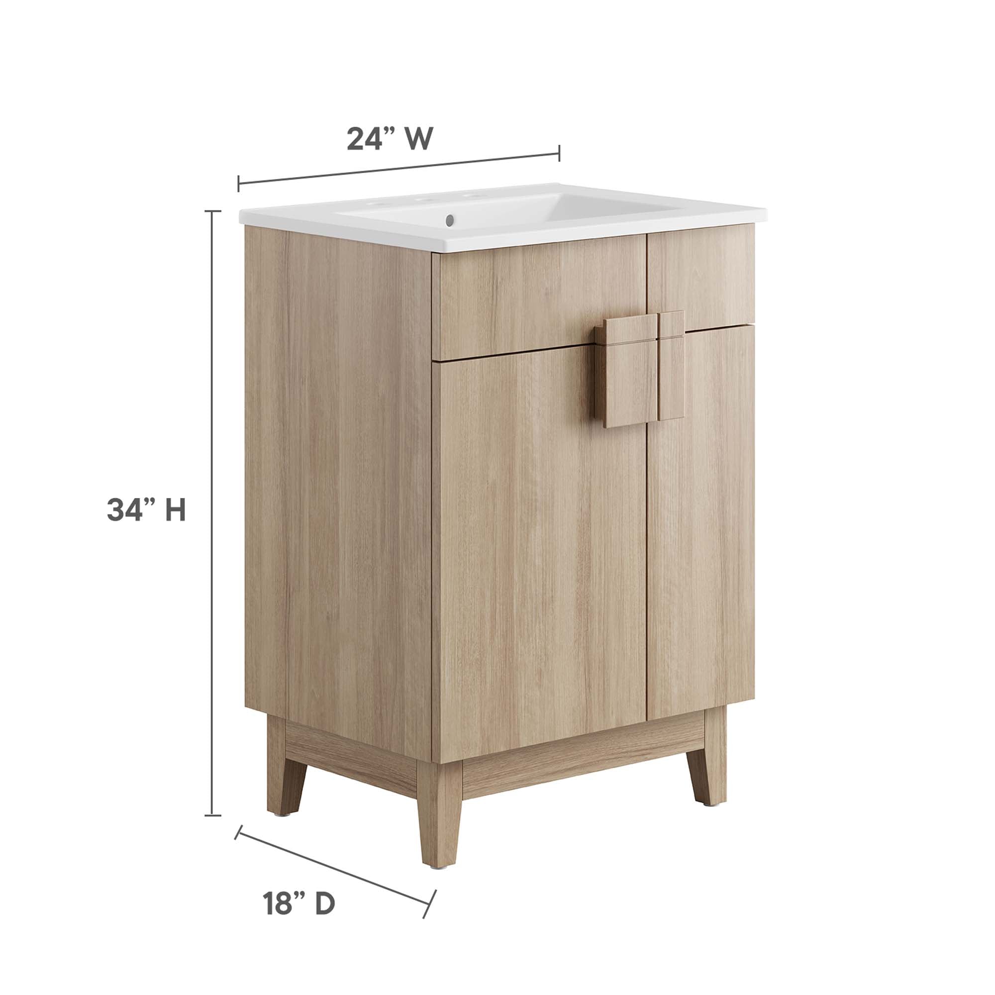 Miles Bathroom Vanity Basin Included - White Walnut