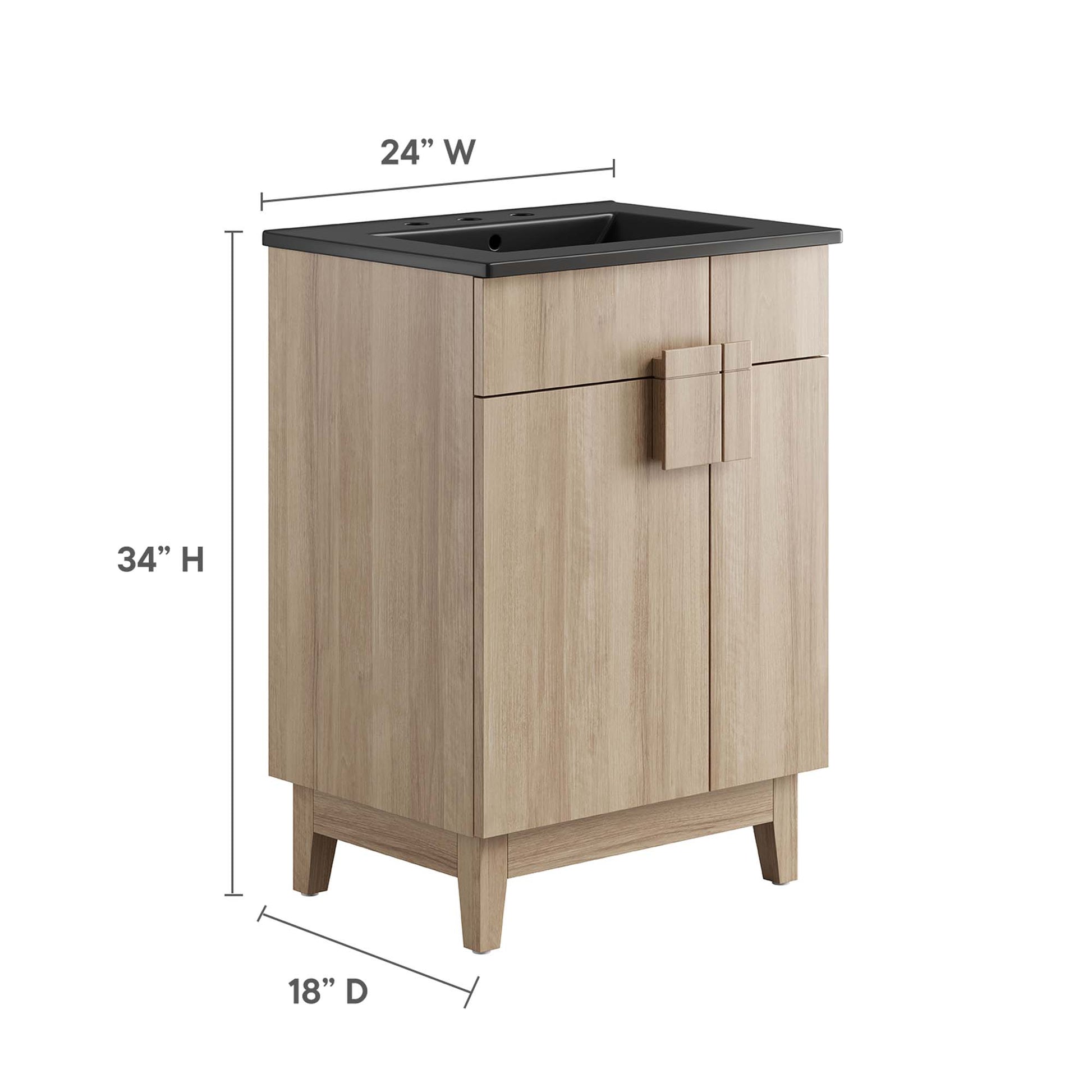 Miles 24" Bathroom Vanity - Black Walnut
