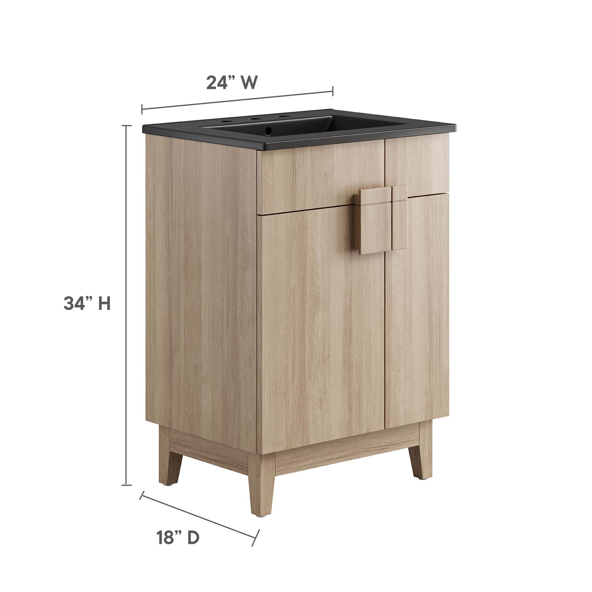 Miles 24" Bathroom Vanity - Black Walnut