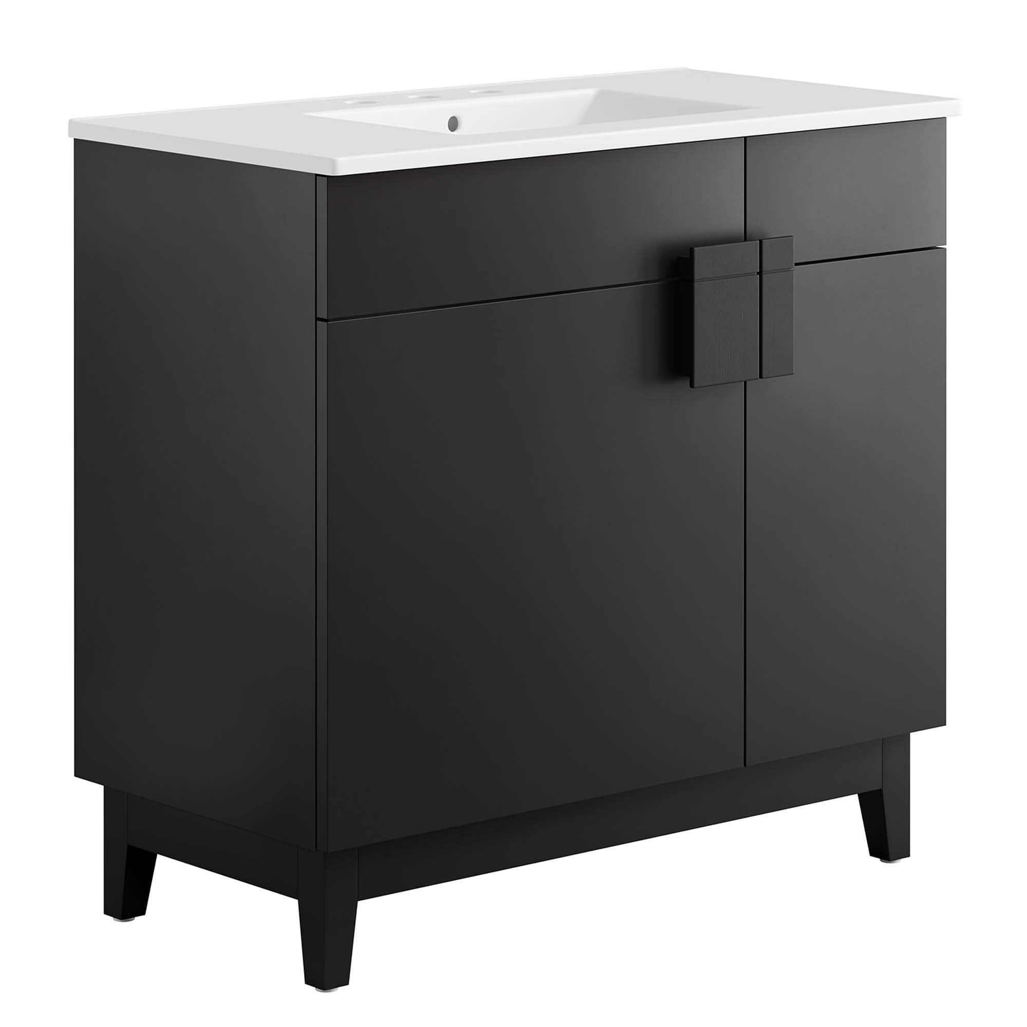 Miles Bathroom Vanity Basin Included - White Black