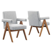 Lyra Fabric Dining Room Chair - Set of 2 - Light Gray Fabric