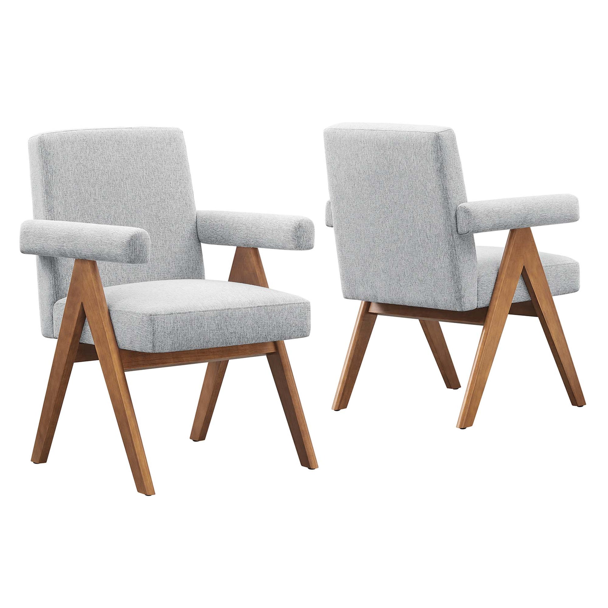 Lyra Fabric Dining Room Chair - Set of 2 - Light Gray Fabric