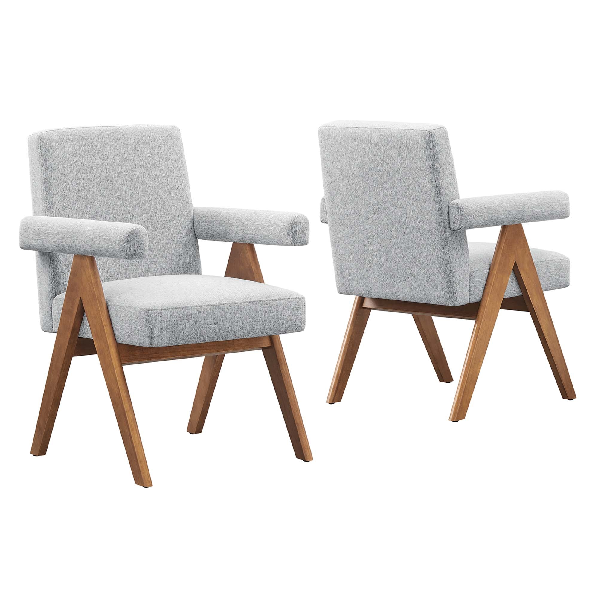 Lyra Fabric Dining Room Chair - Set of 2 - Light Gray Fabric