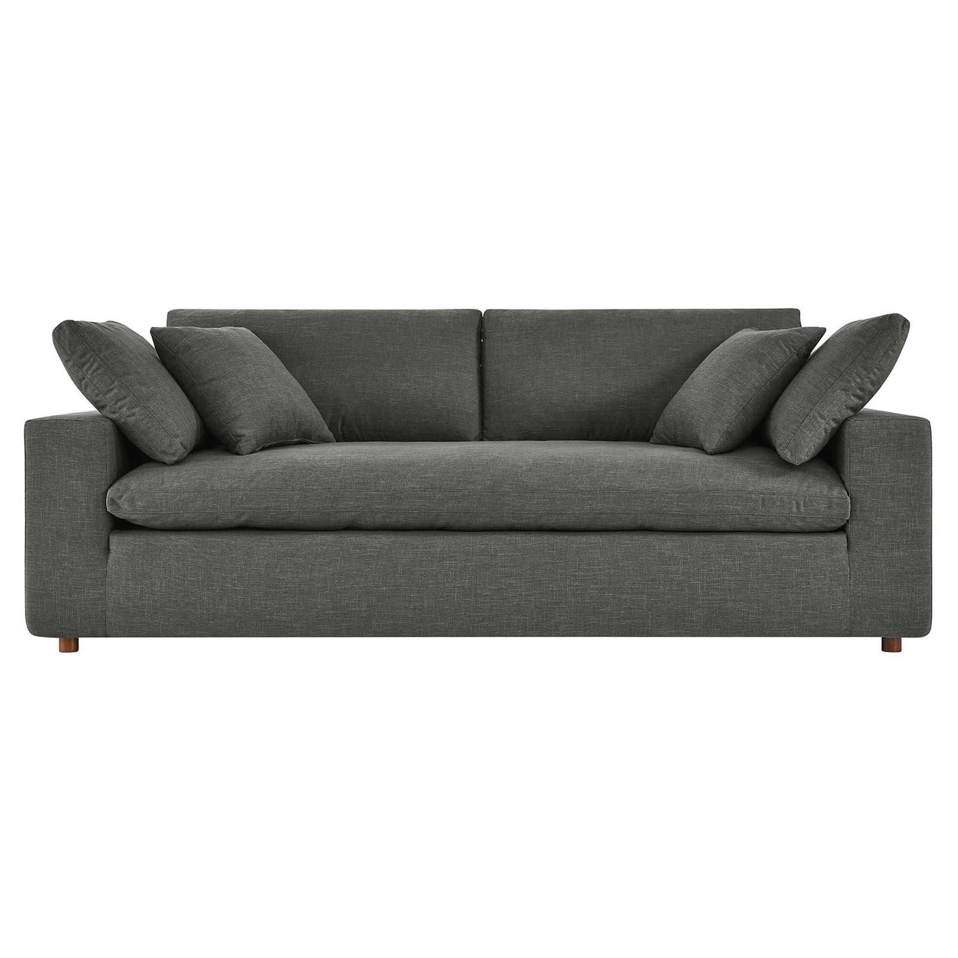 Commix Down Filled Overstuffed Sectional Sofa and Ottoman Set