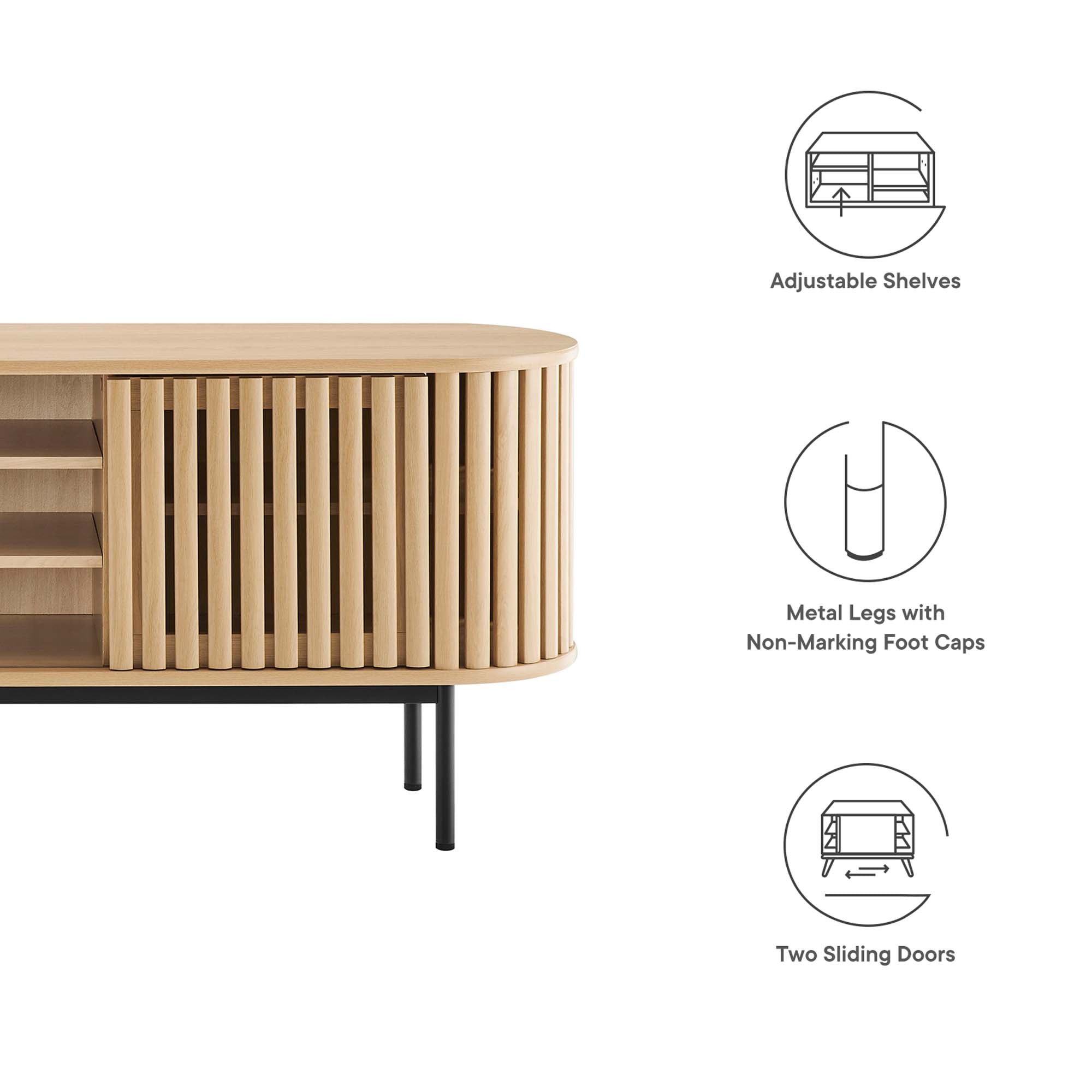 Fortitude 71" TV Stand - Walnut Black