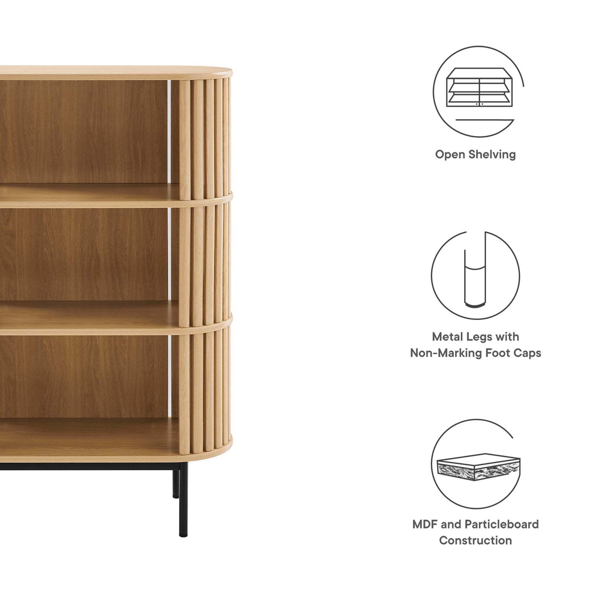 Fortitude Three Tier Display Cabinet - Walnut Black