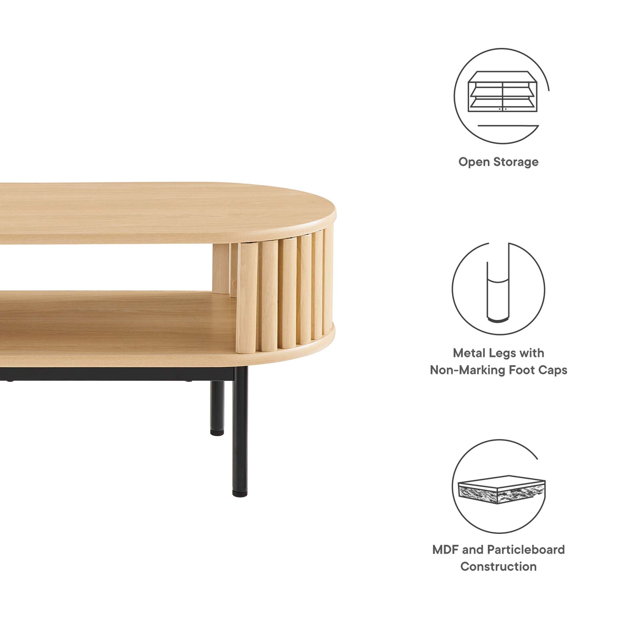 Fortitude Wood Coffee Table - Walnut Black