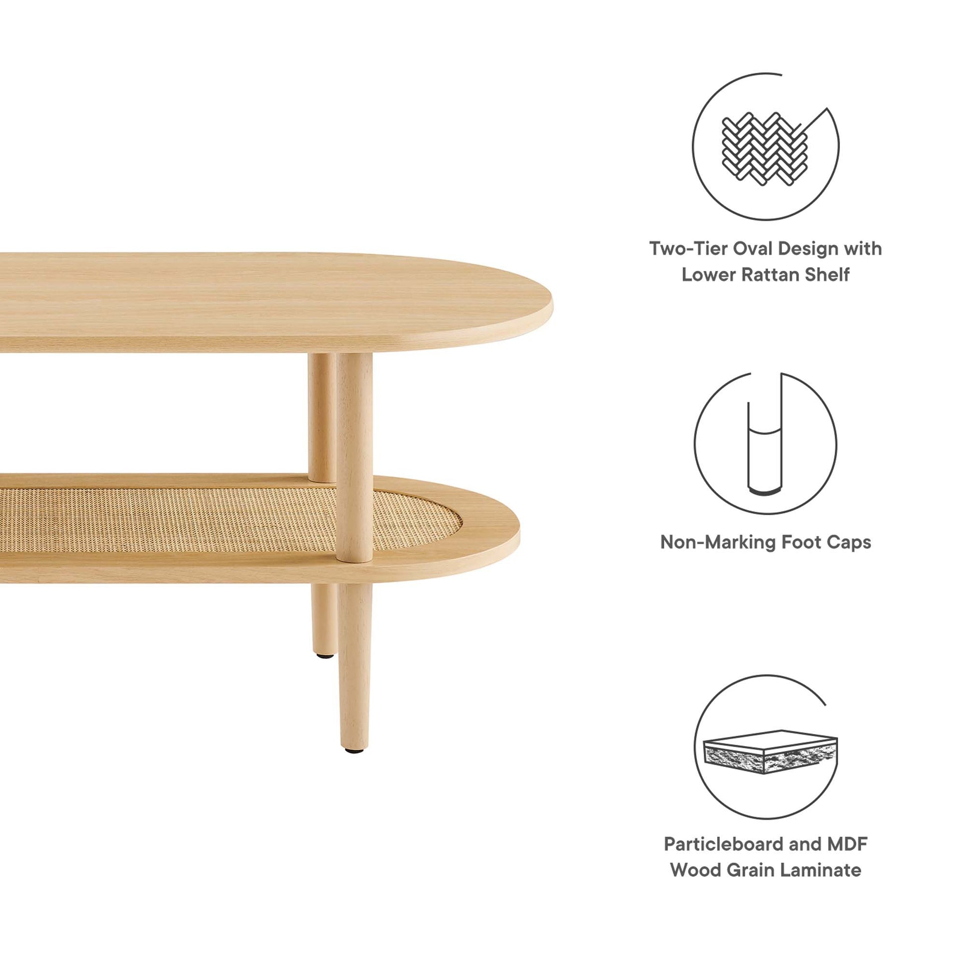 Torus Oval Coffee Table - Walnut