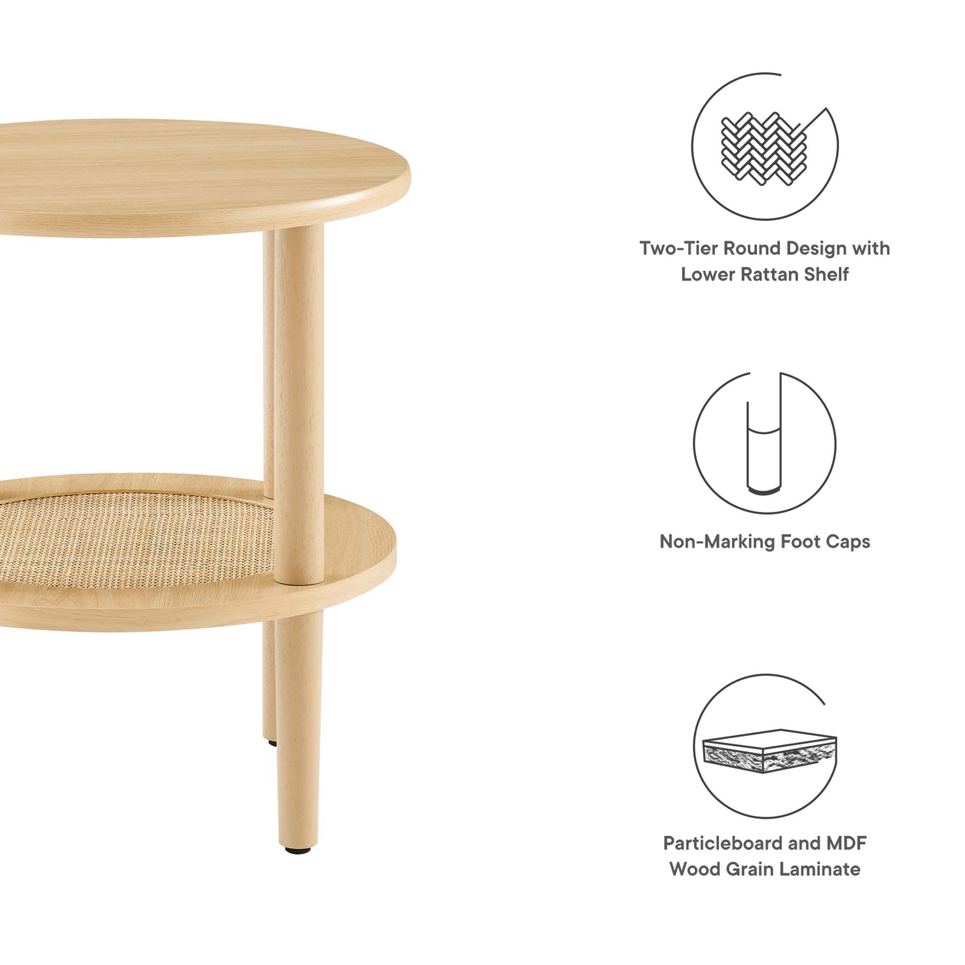 Torus Round Side Table - Walnut
