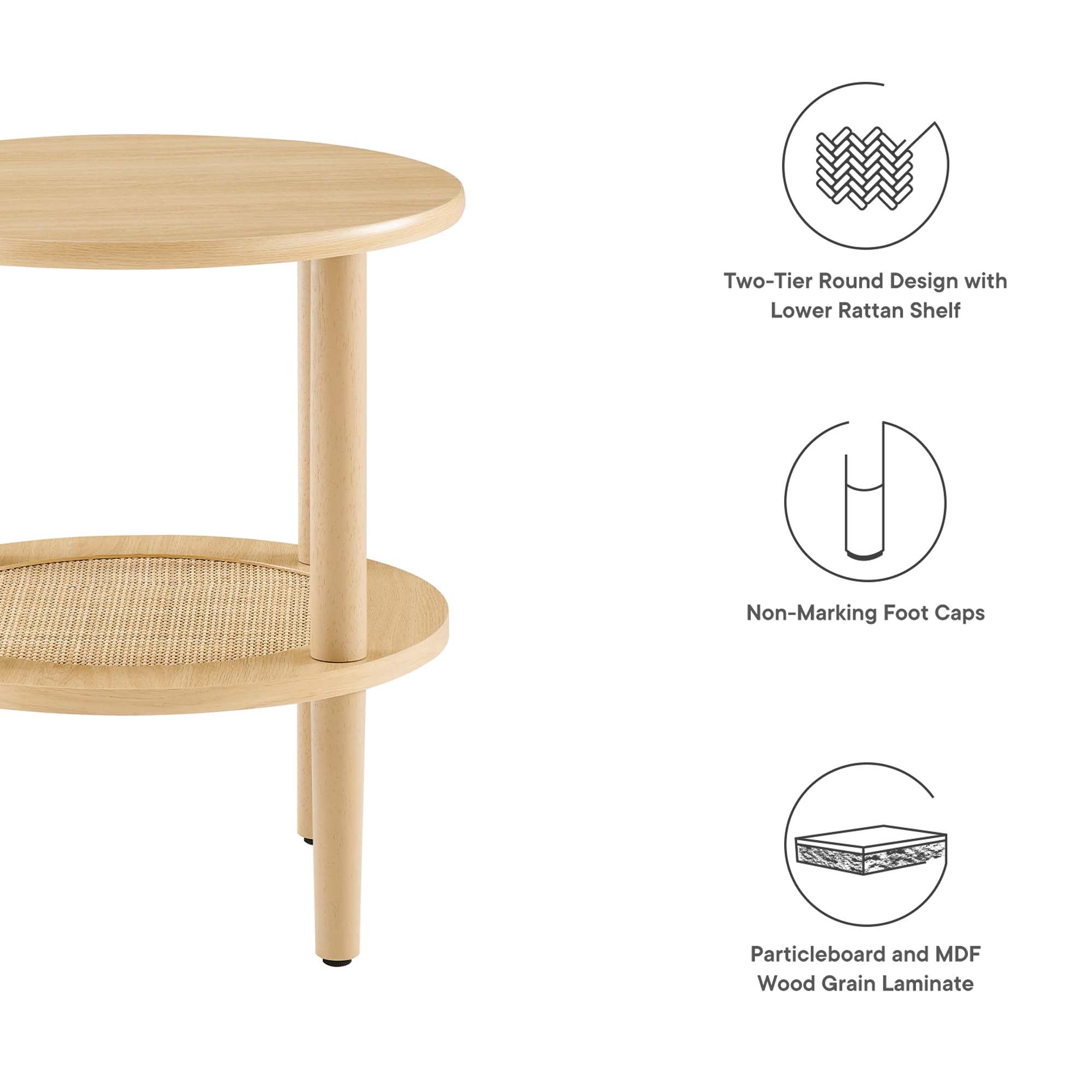 Torus Round Side Table - Walnut