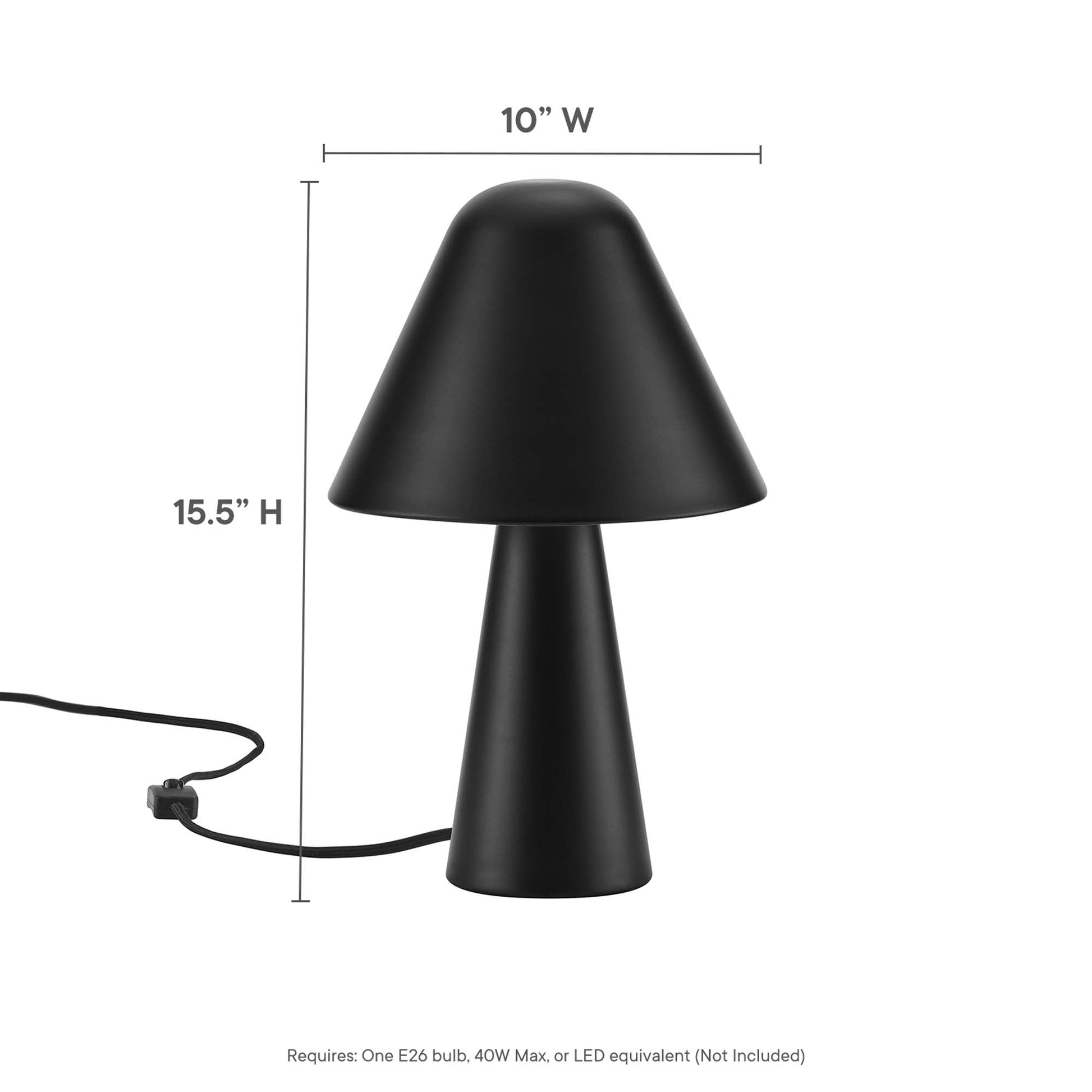 Jovial Metal Mushroom Table Lamp - White