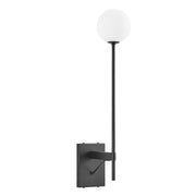 Riva White Globe Wall Sconce - Black