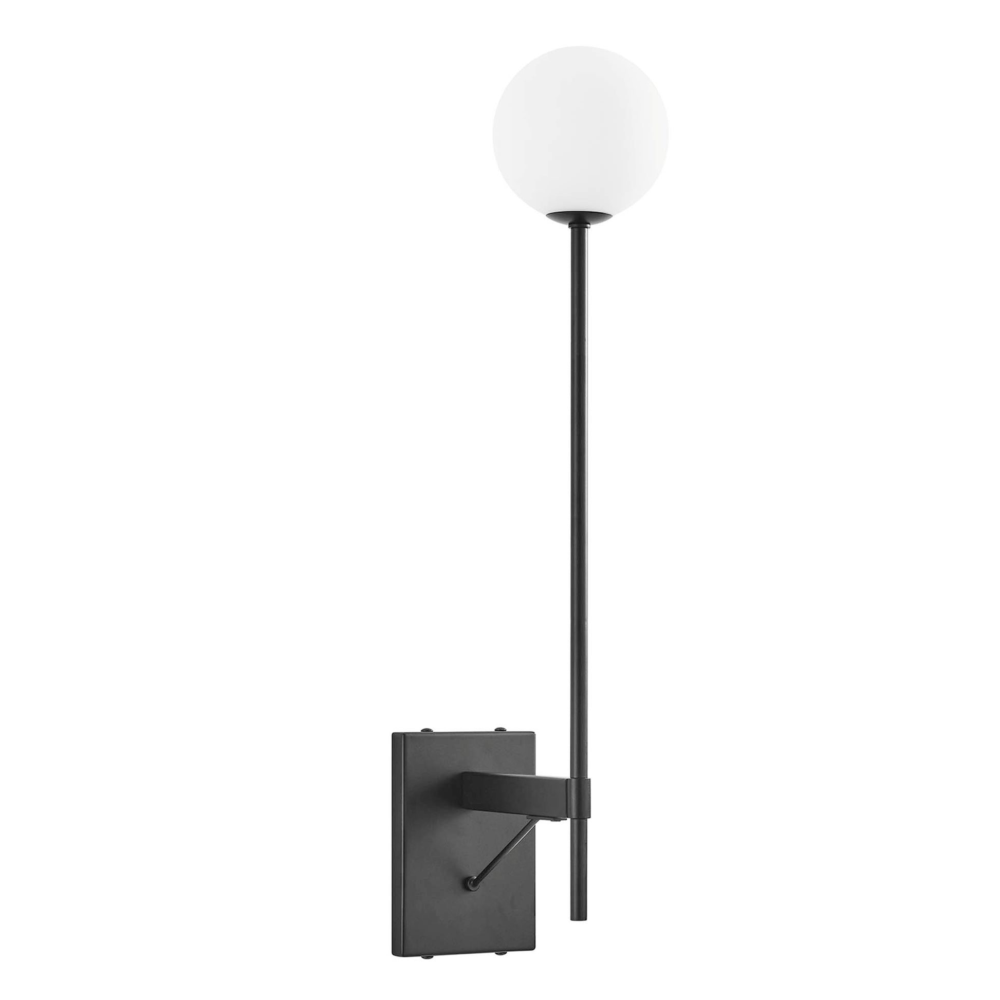 Riva White Globe Wall Sconce - Black